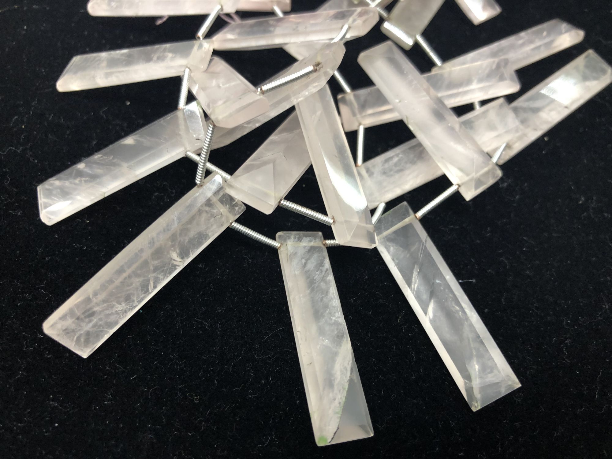 Rose Quartz Rectangles Faceted