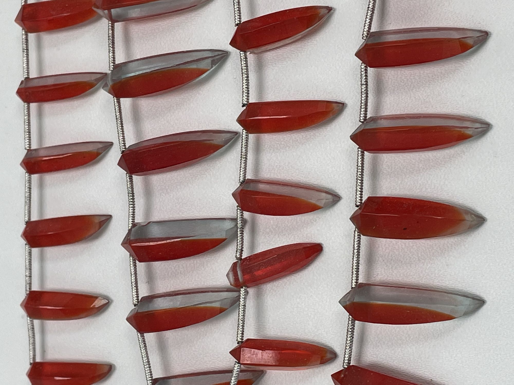 Bi Color Orange Hydro Quartz Okra Faceted