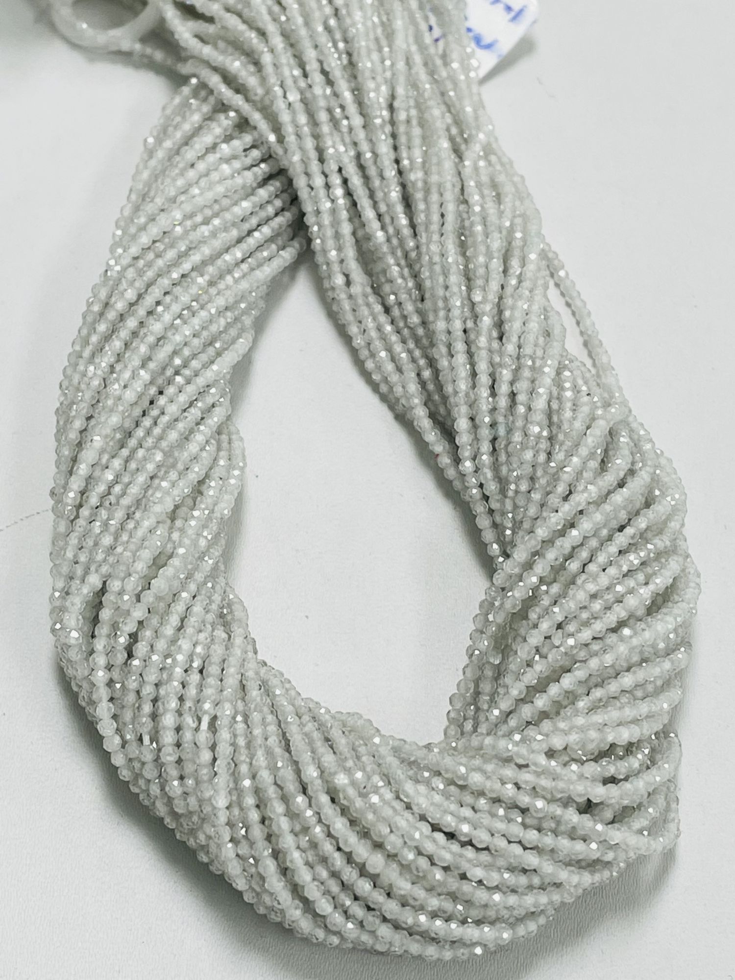 Natural White Zircon Rondelle Faceted