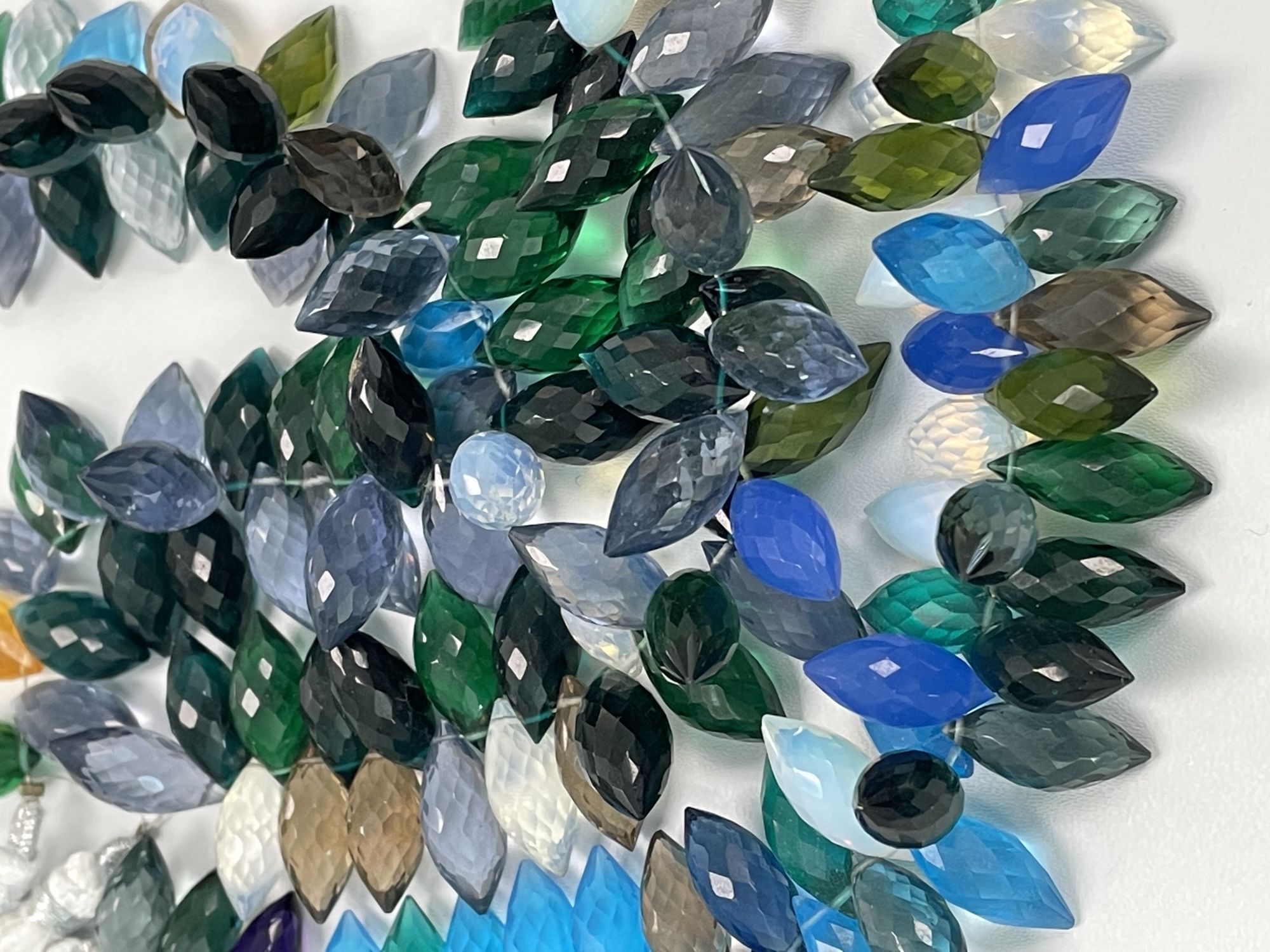 Multi Hydro Quartz Puff Marquise Faceted