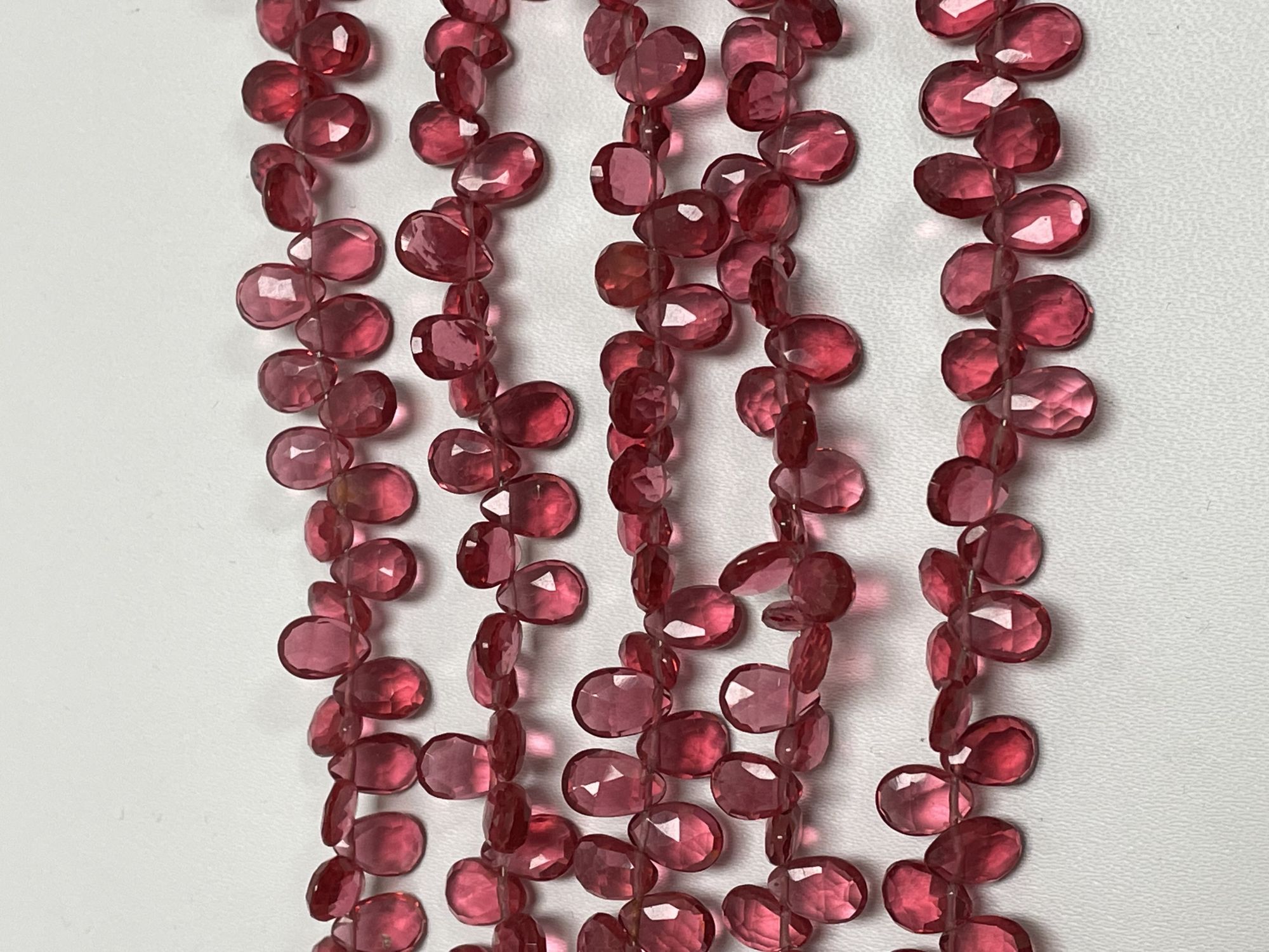 Rubilite Hydro Quartz Pear Faceted