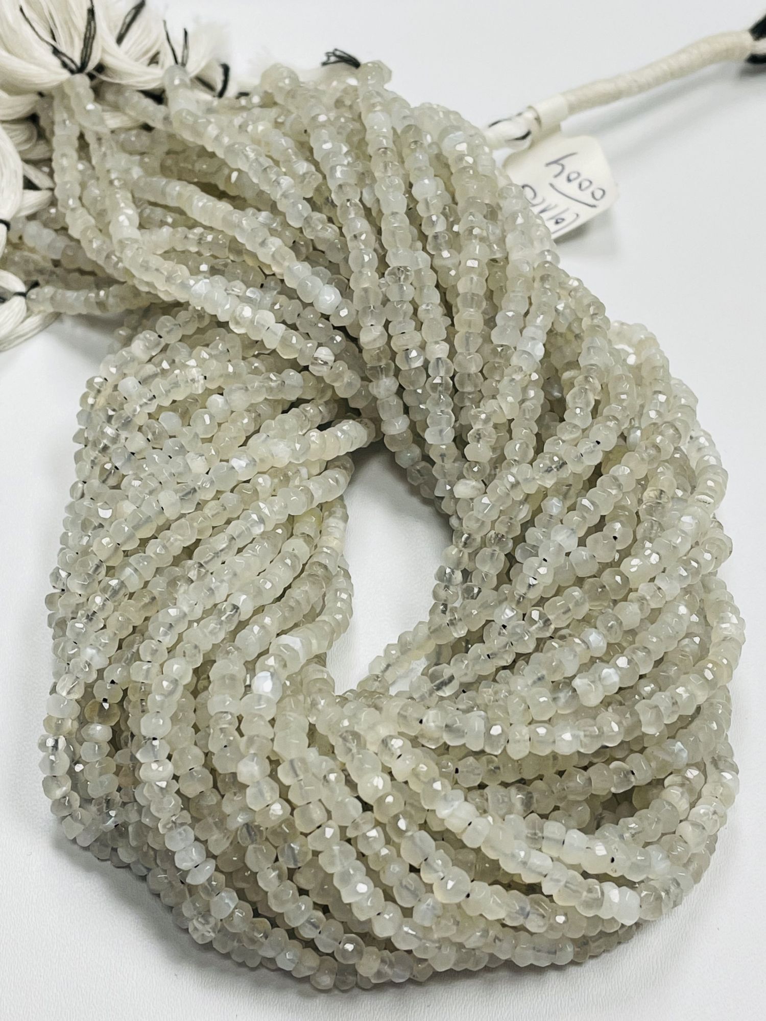 Moonstone Rondelle Faceted Ceylone