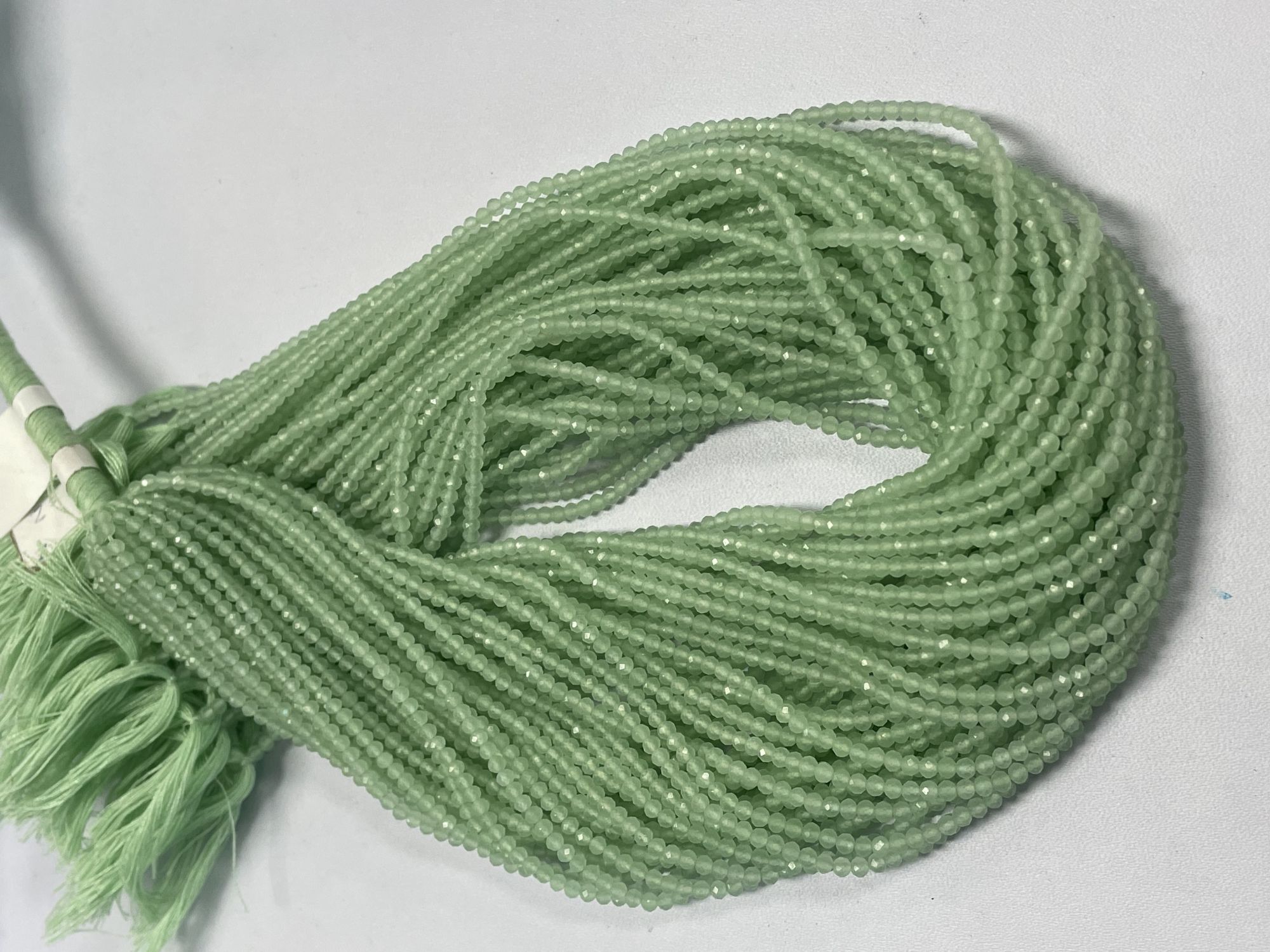 Green Chalcedony Rondelle Faceted