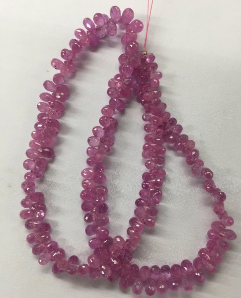 Pink Sapphire Drops Faceted Graduated