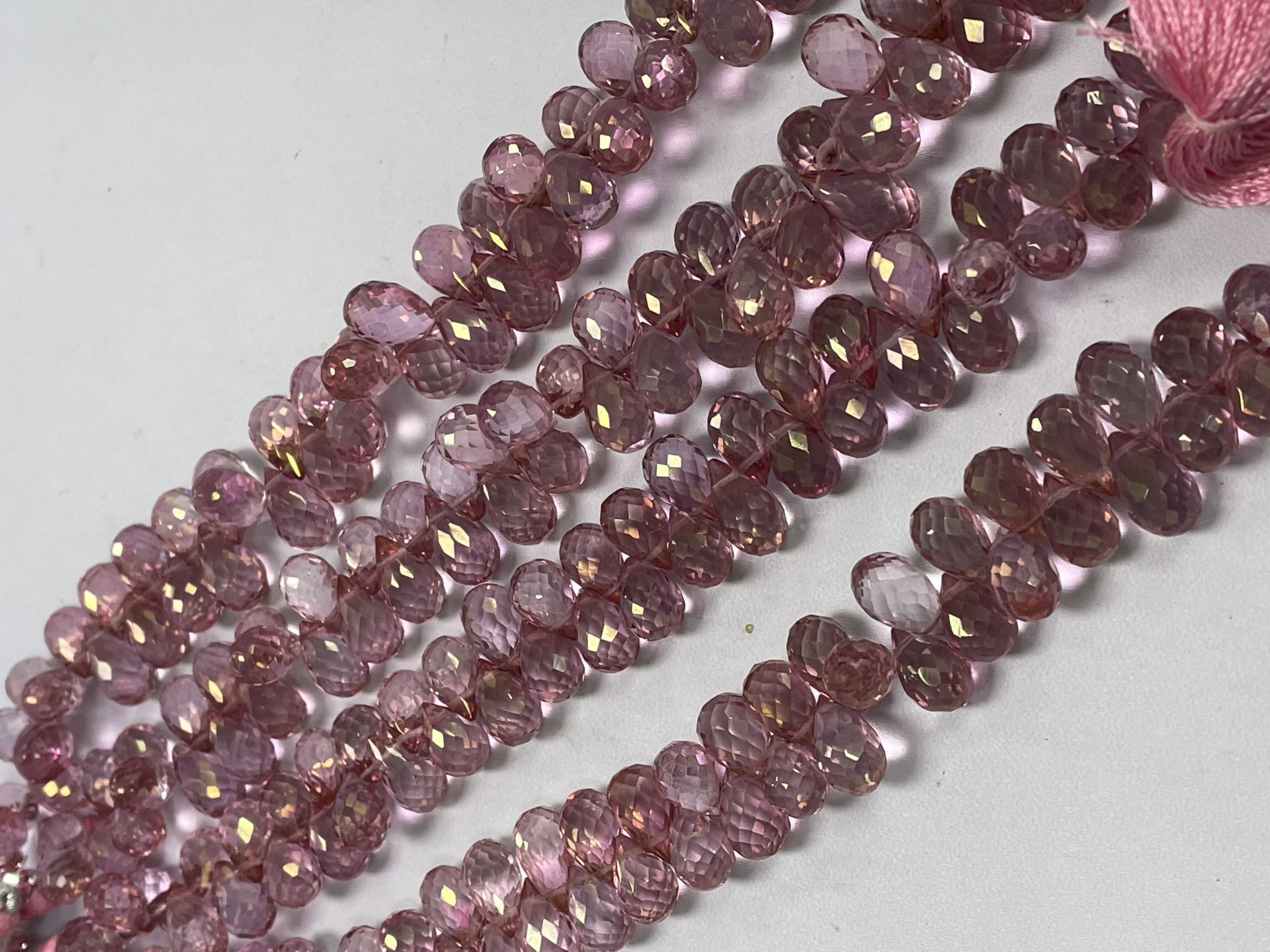 Pink Mystic Quartz Drop Faceted
