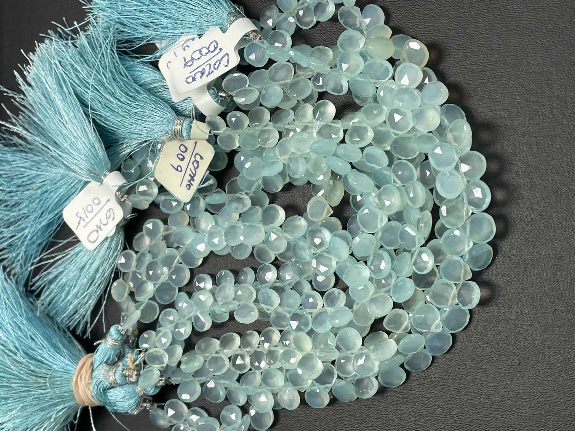 Aqua Chalcedony Heart Faceted