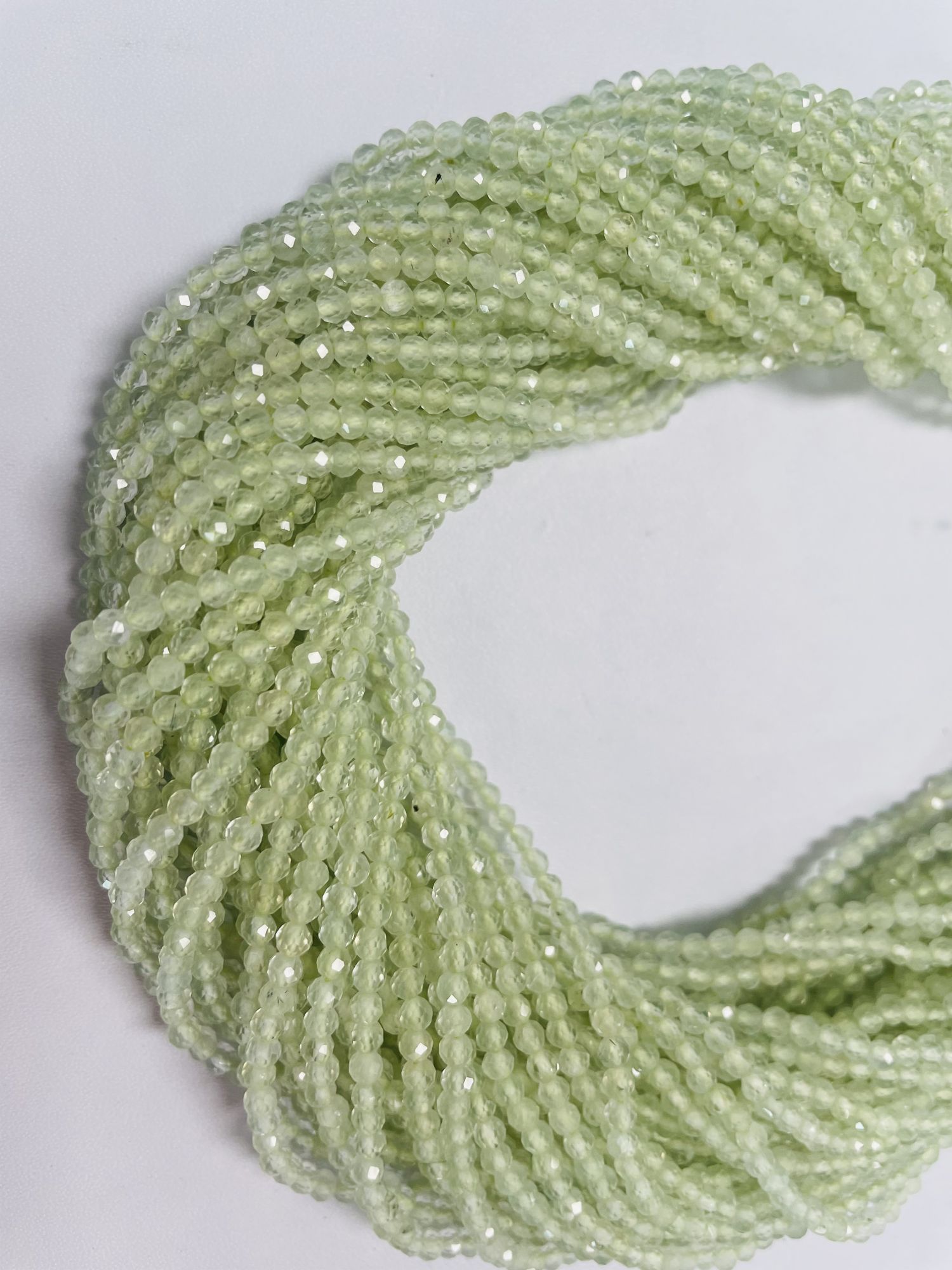 Prehnite Rondelle Faceted