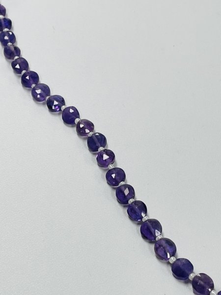 Purple Amethyst Coin Faceted