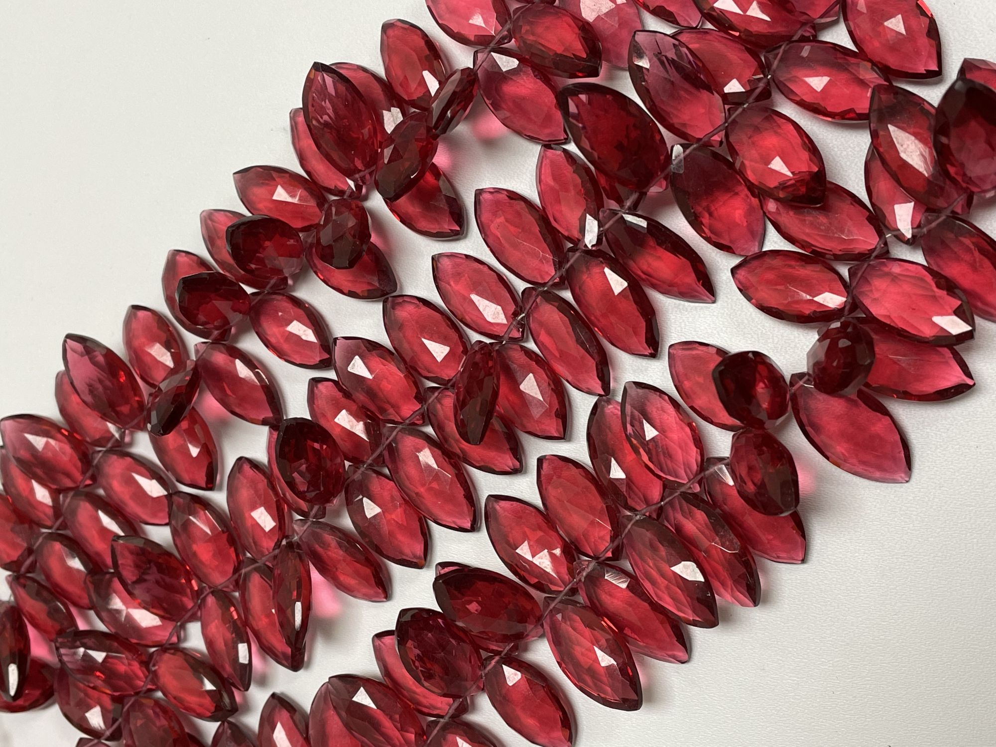 Rubilite Hydro Quartz Marquise Faceted