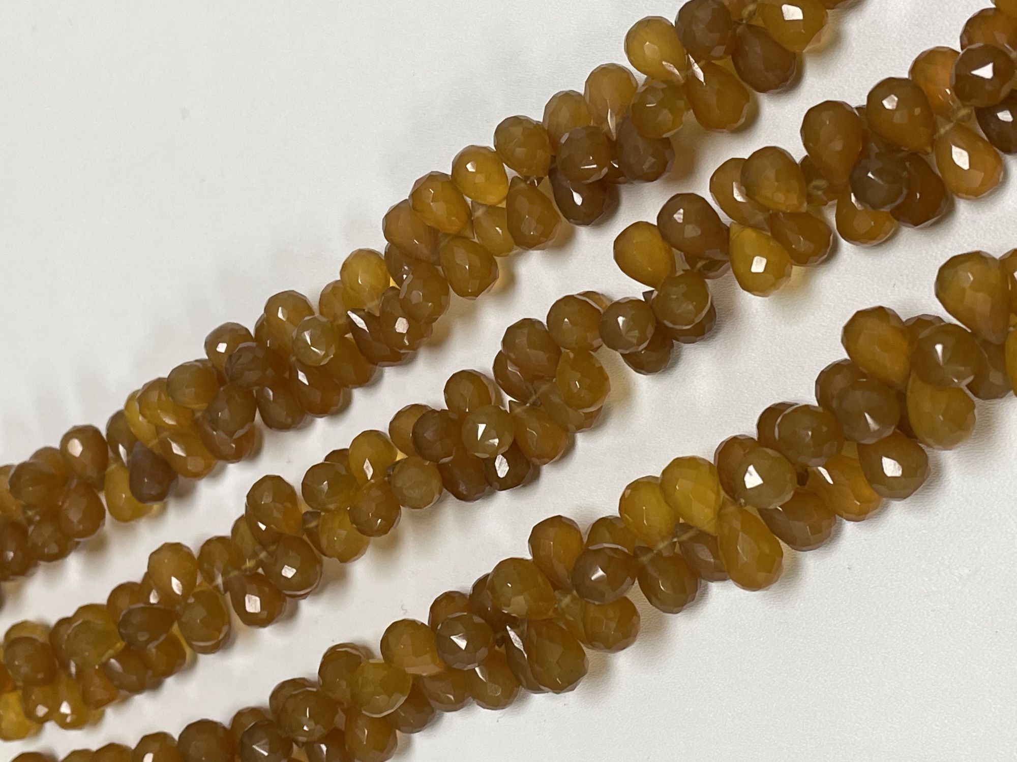 Brown Chalcedony Drop Faceted