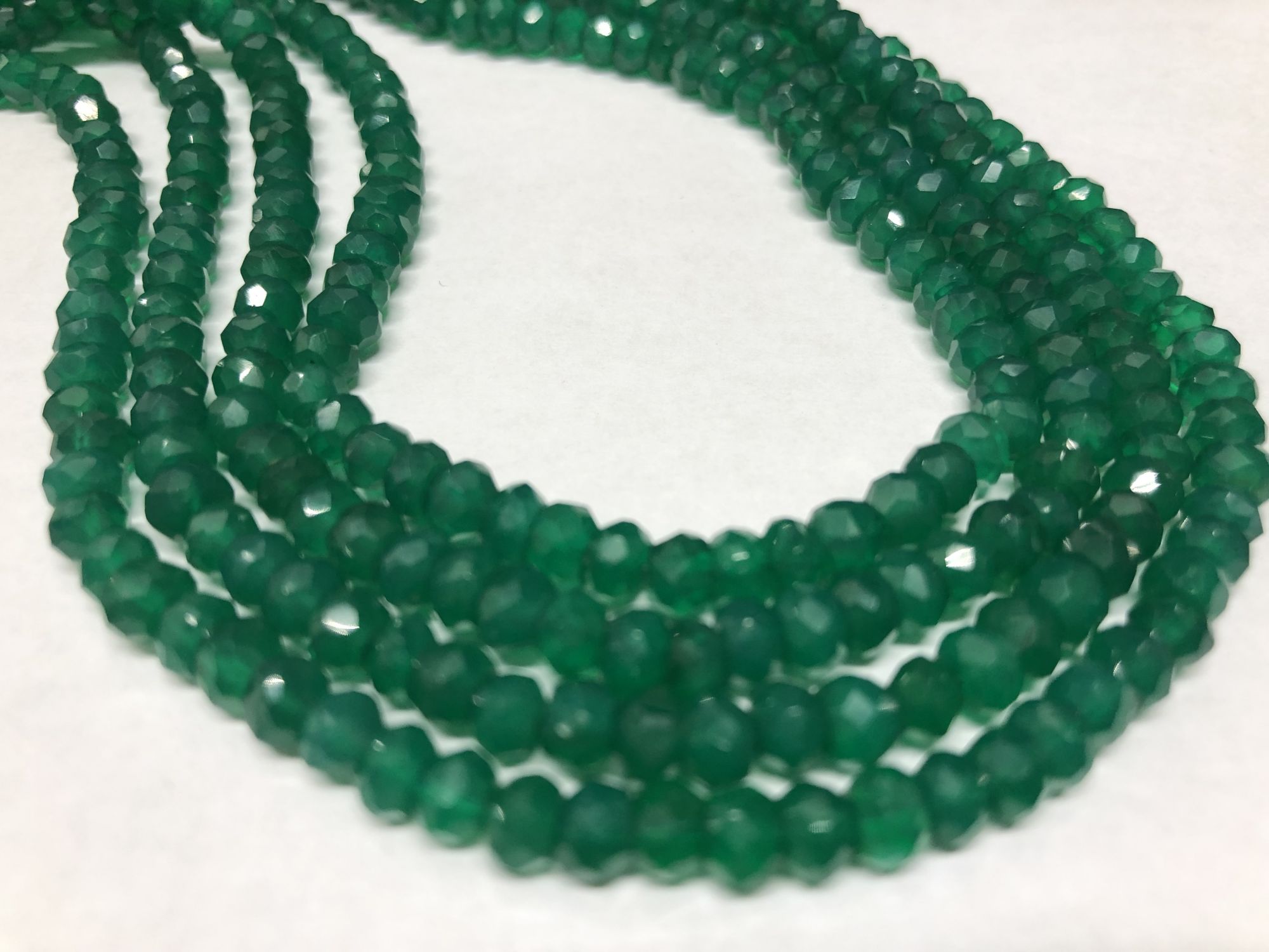 Green Onyx Rondelles Faceted