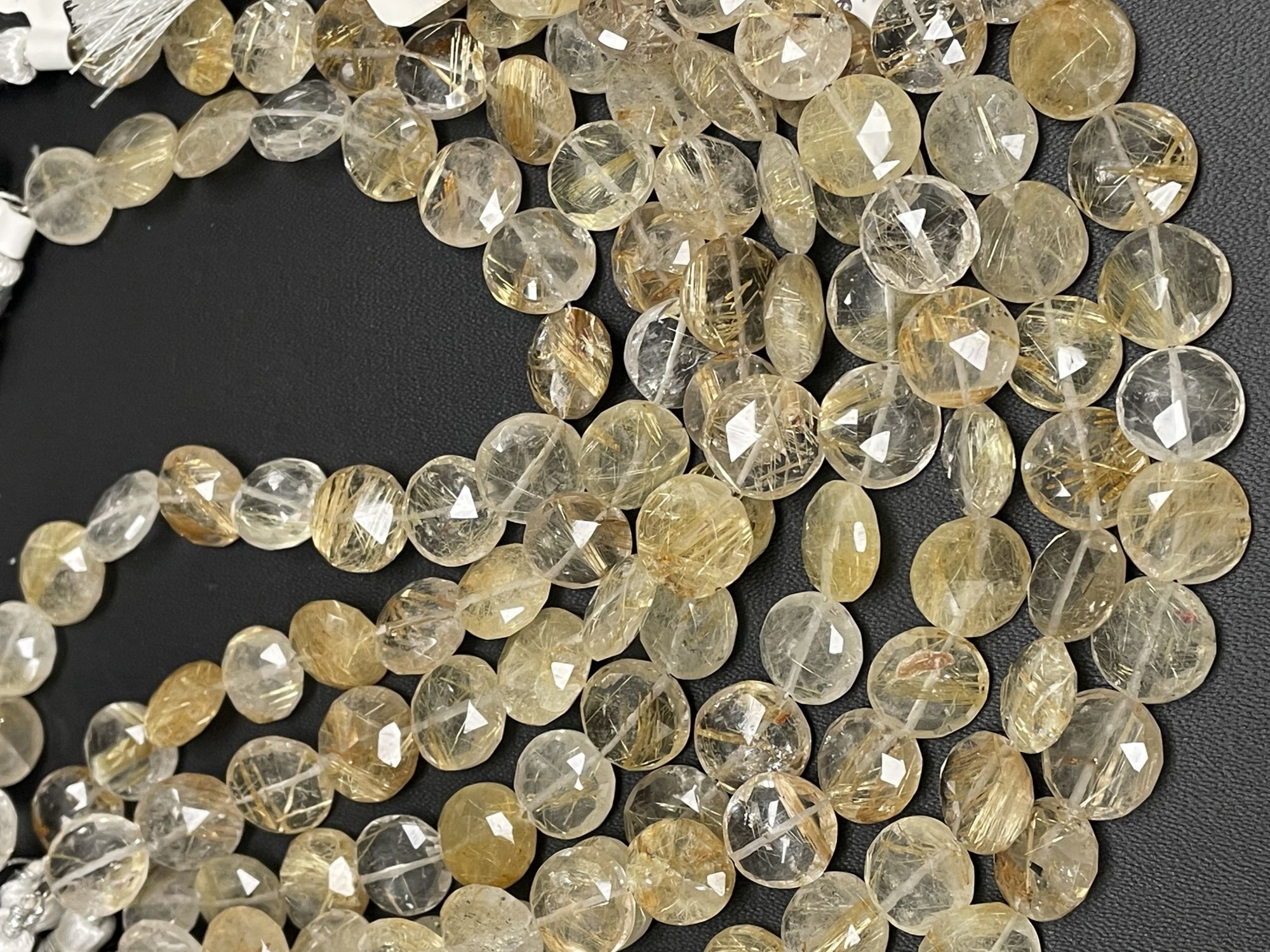 Golden Rutilated Quartz Coin Faceted