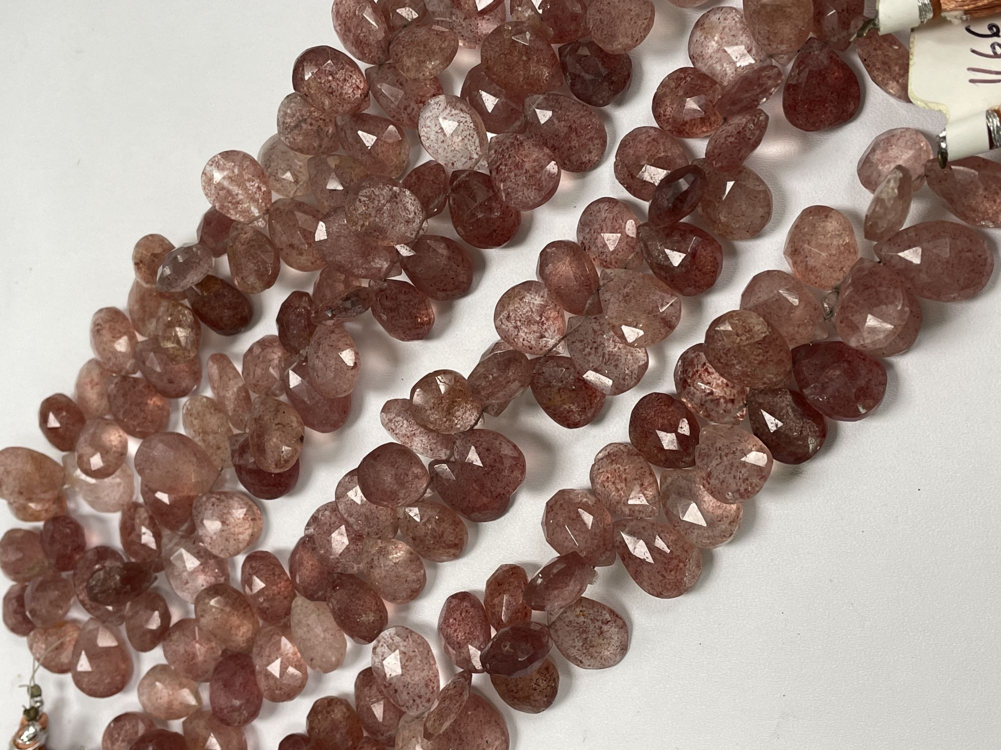 Pink Strawberry Quartz Pear Faceted