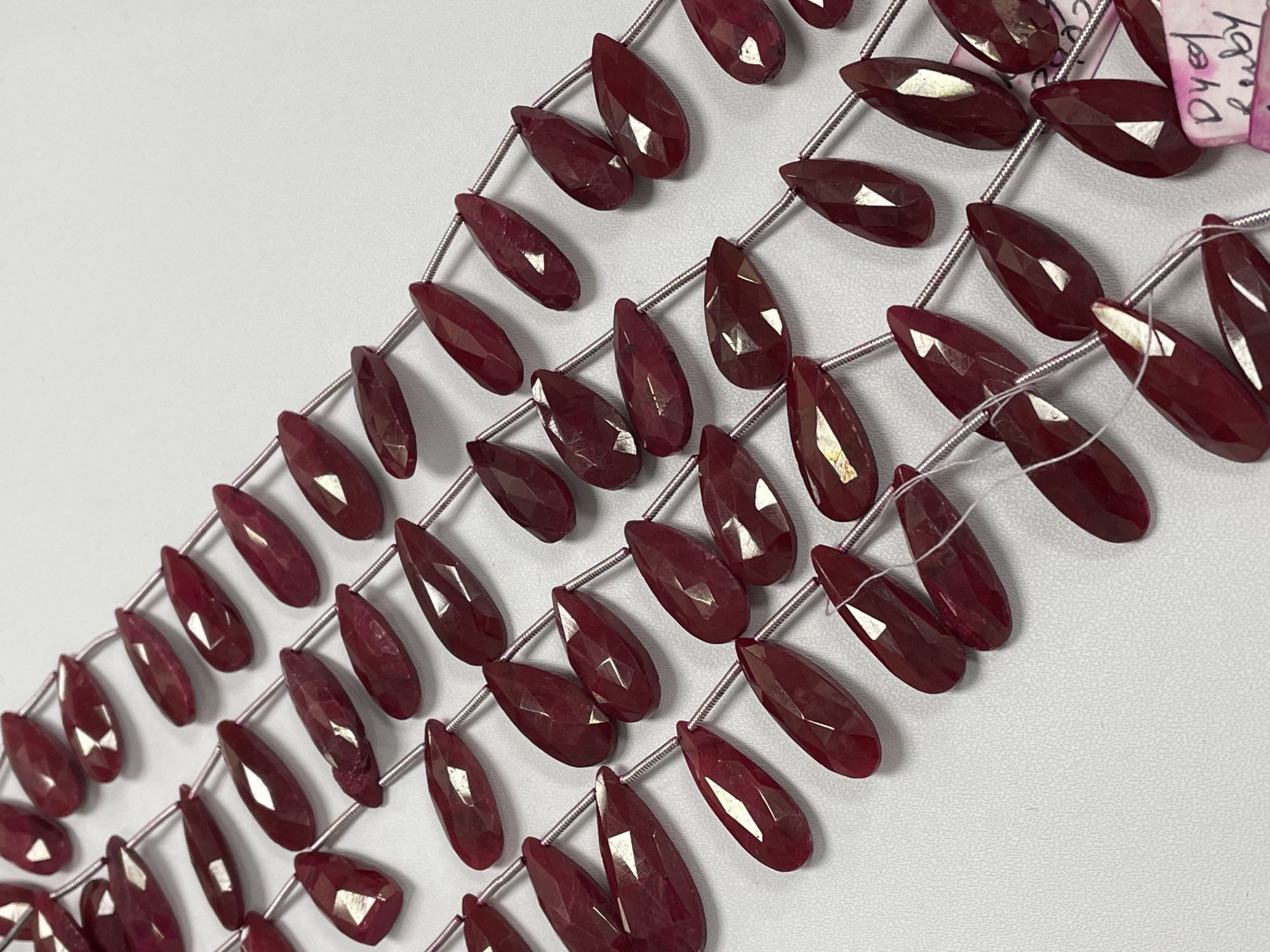 Dyed Ruby Long Pear Faceted