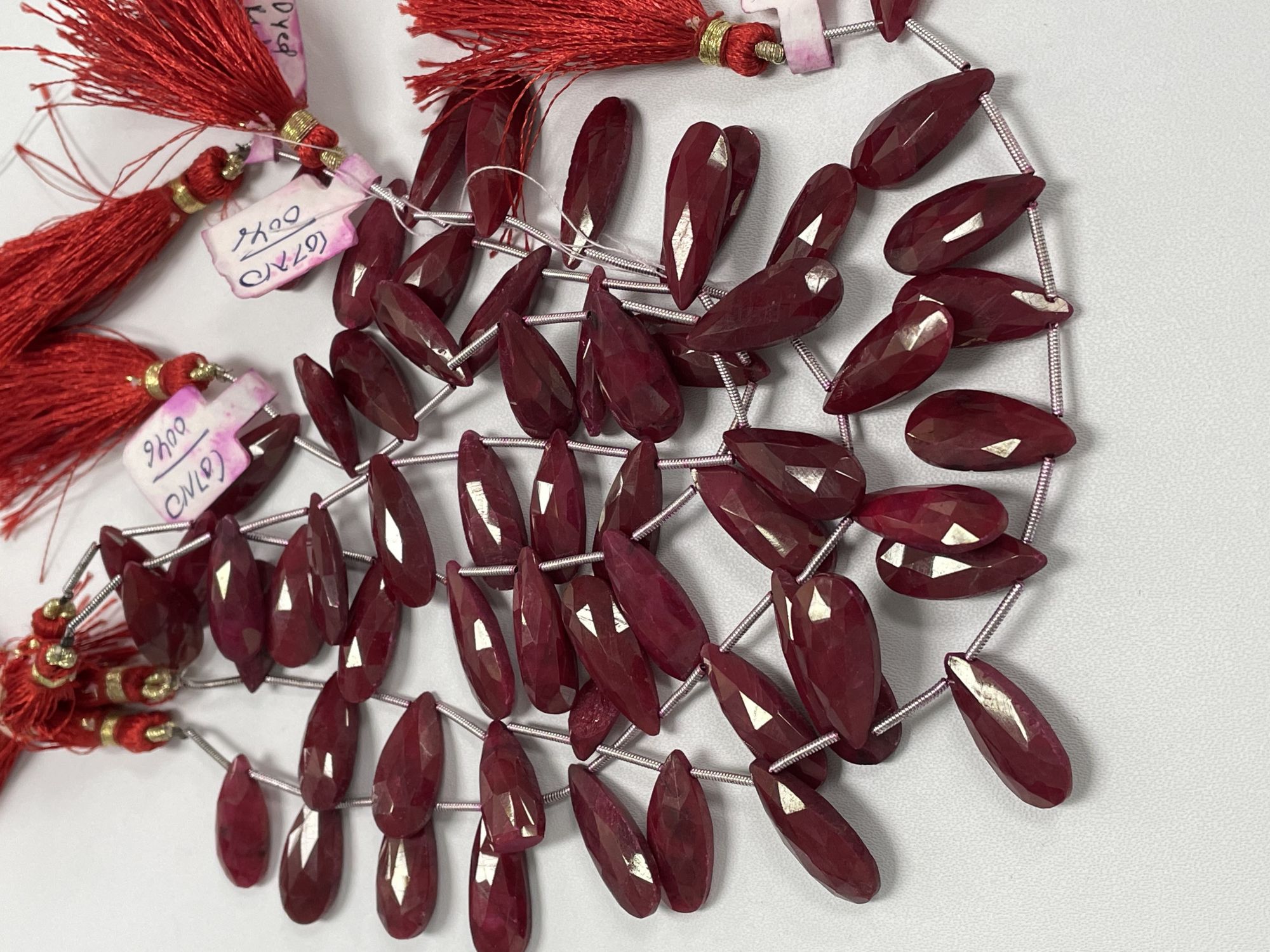 Dyed Ruby Long Pear Faceted