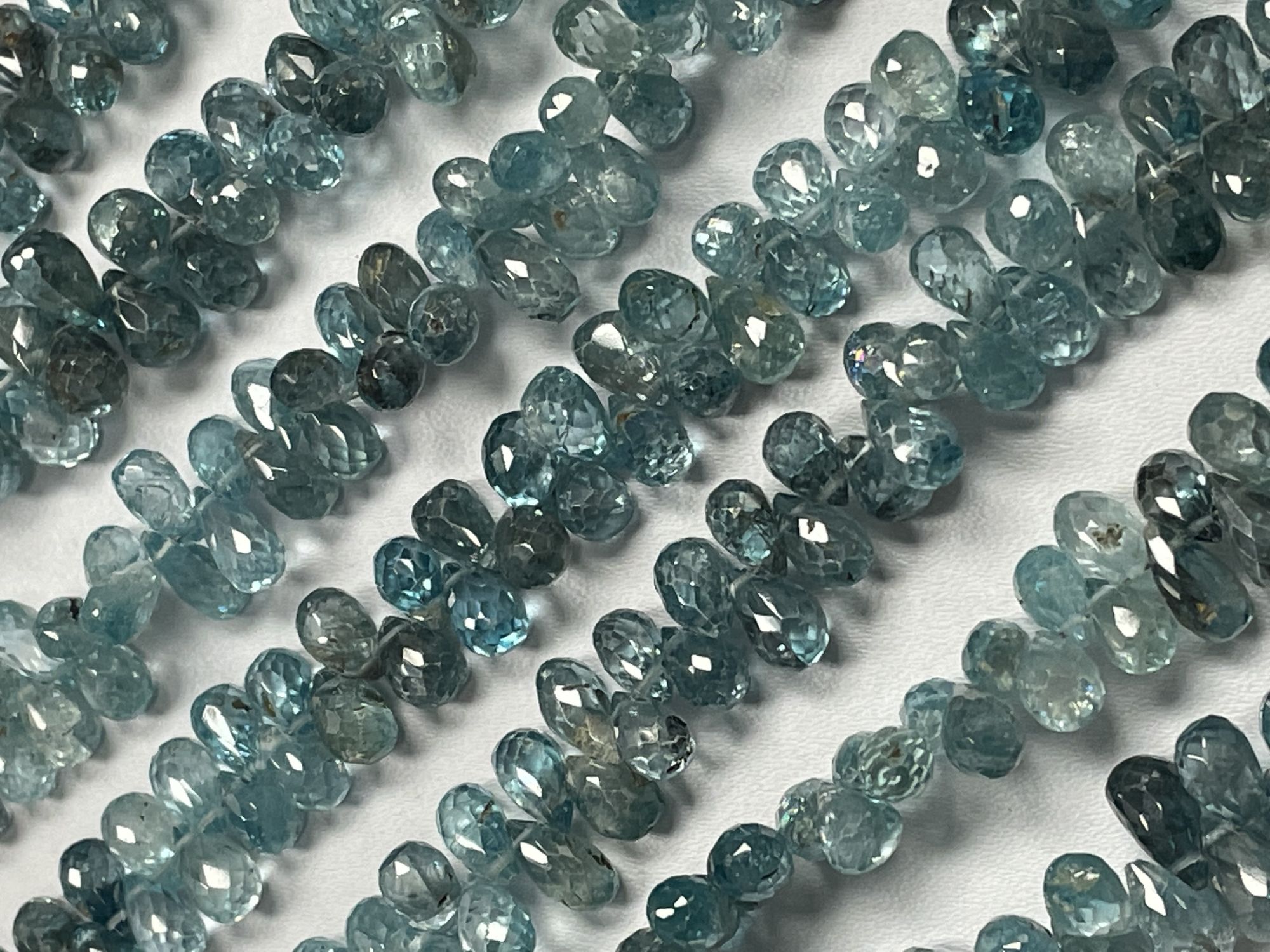 Blue Zircon Drop Faceted