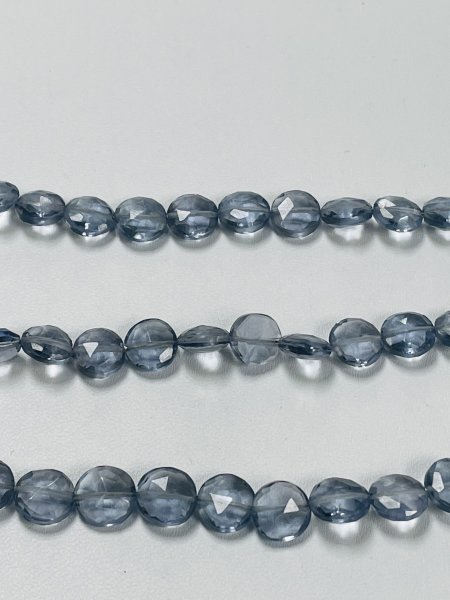 Iolite Hydro Quartz Coins Faceted