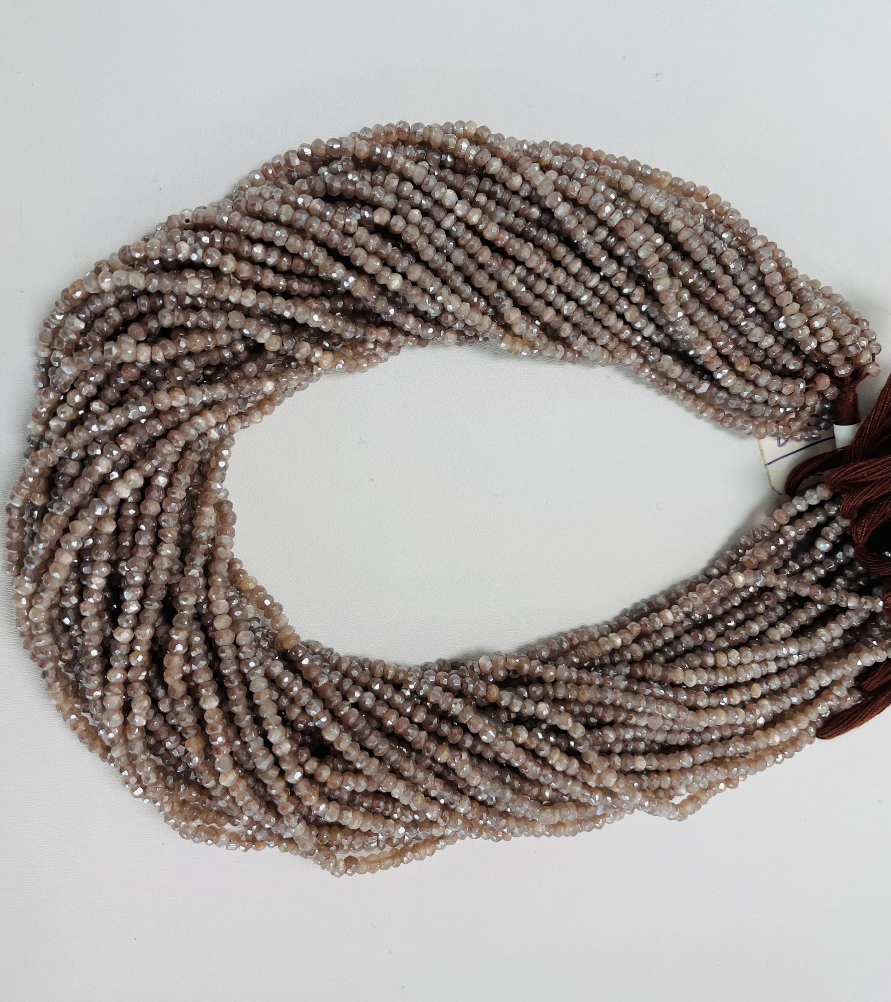 Coated Chocolate Moonstone Rondelle Faceted