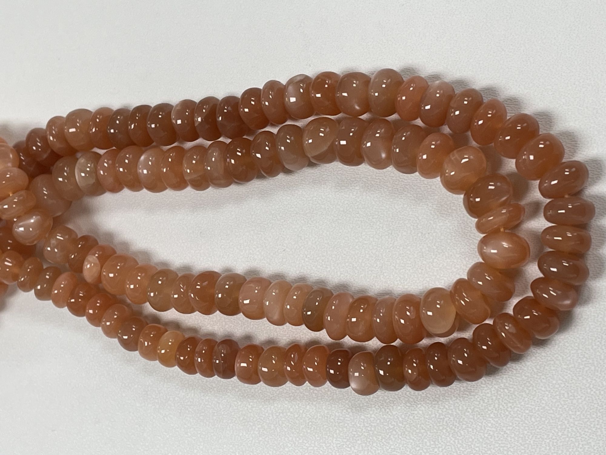 Peach Moonstone Rondelle Smooth
