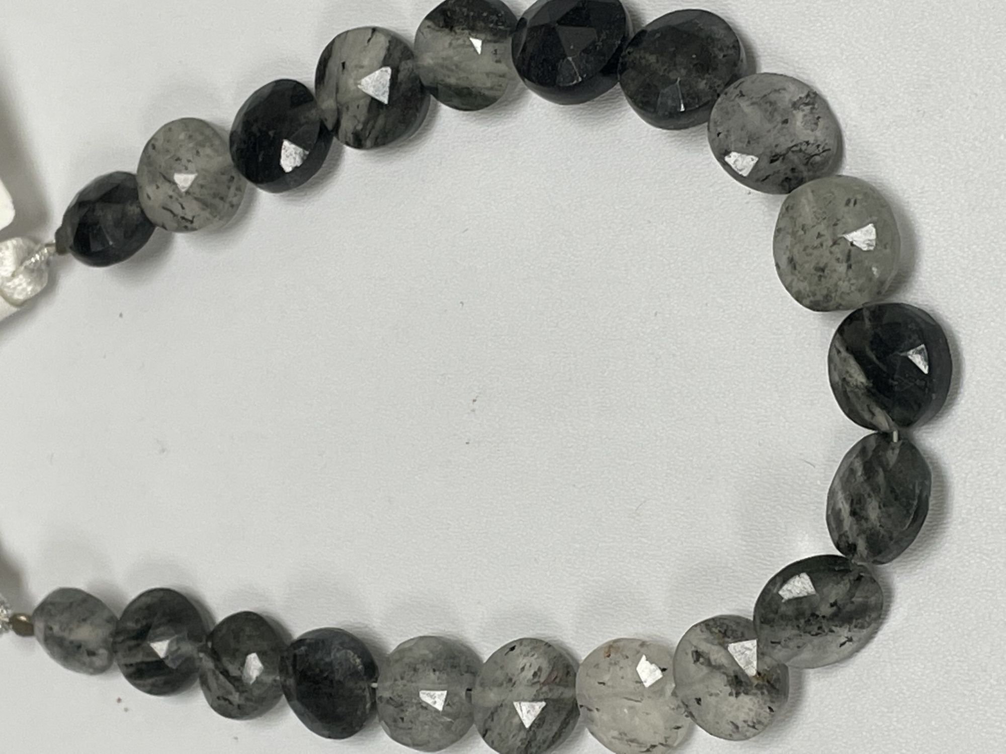 Black Rutilated Quartz Coin Faceted