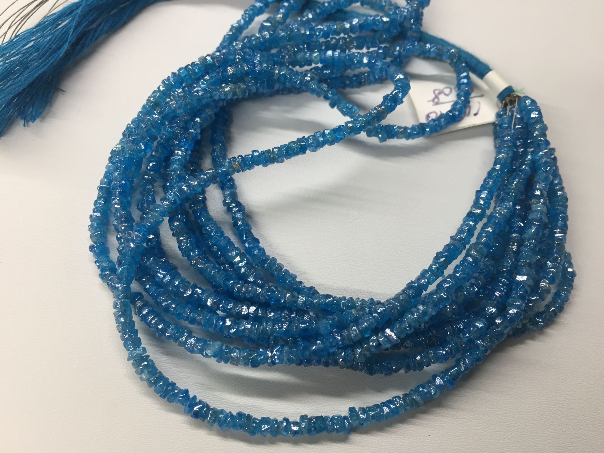 Peacock Apatite Rondelles Faceted coated