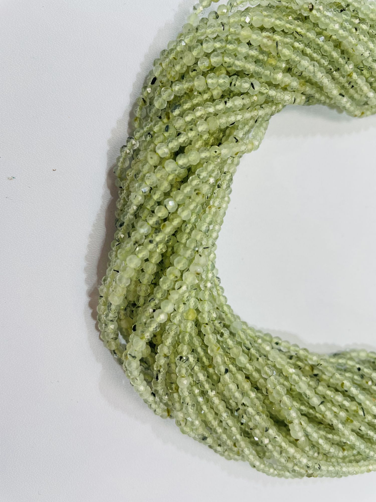 Prehnite Rondelle Faceted