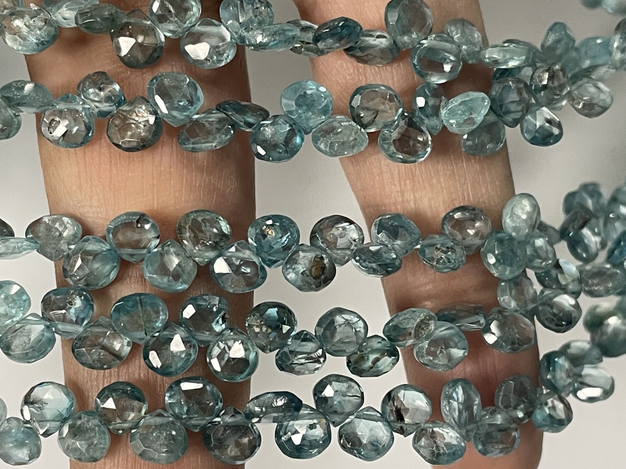 Blue Zircon Heart Faceted