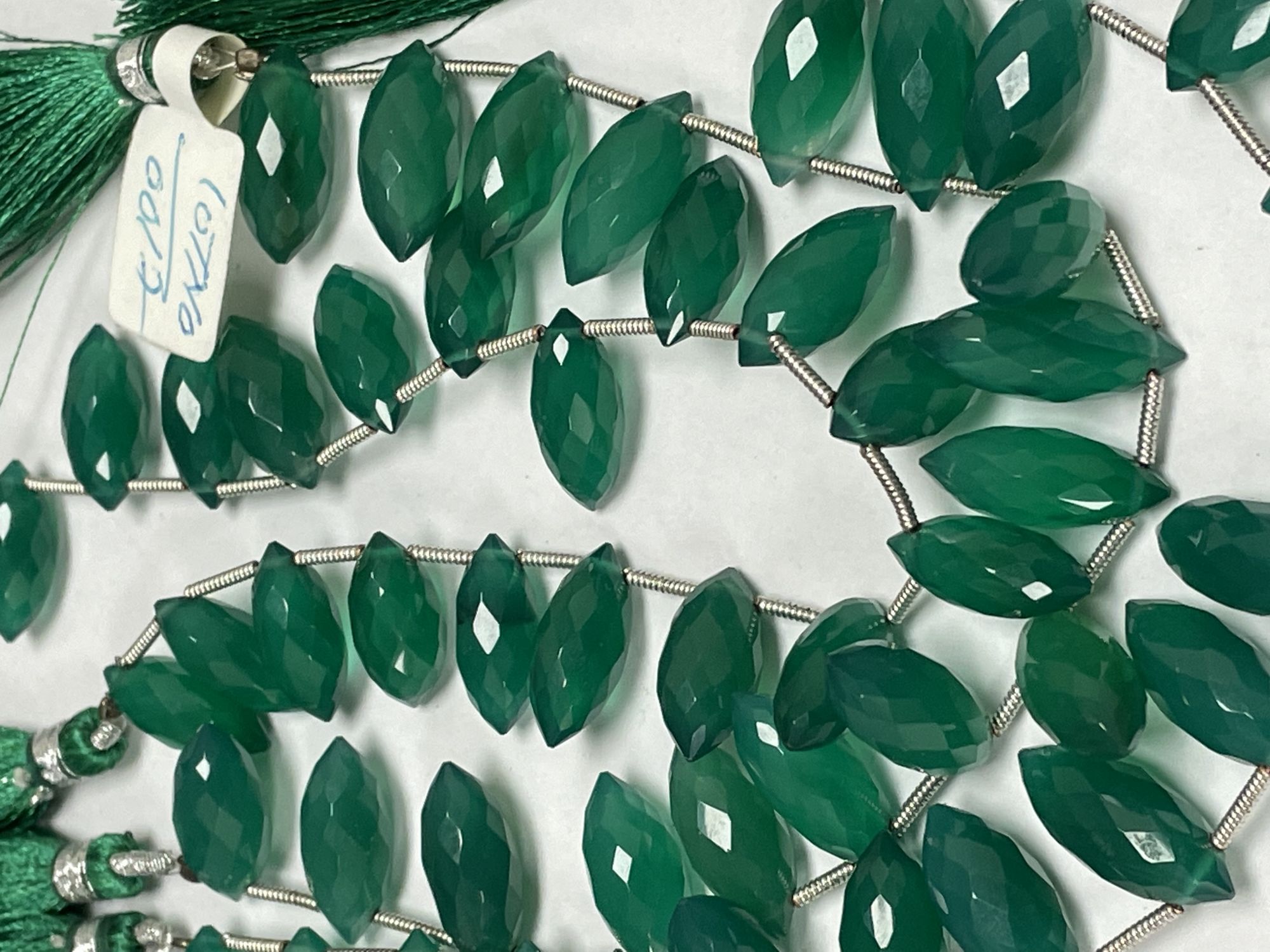 Green Hydro quartz Puff Marquise Faceted