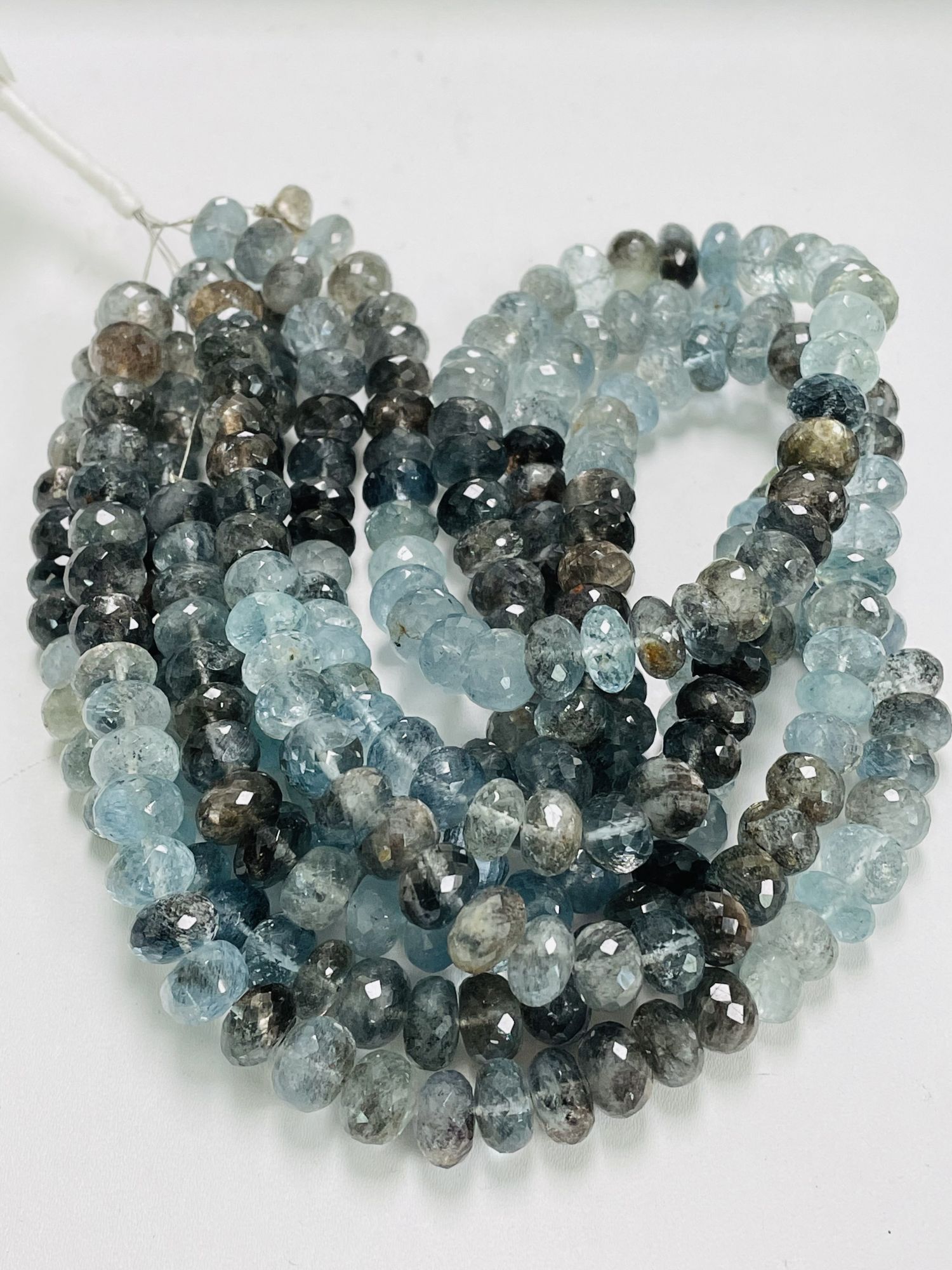 Copper Aquamarine Rondelle Faceted