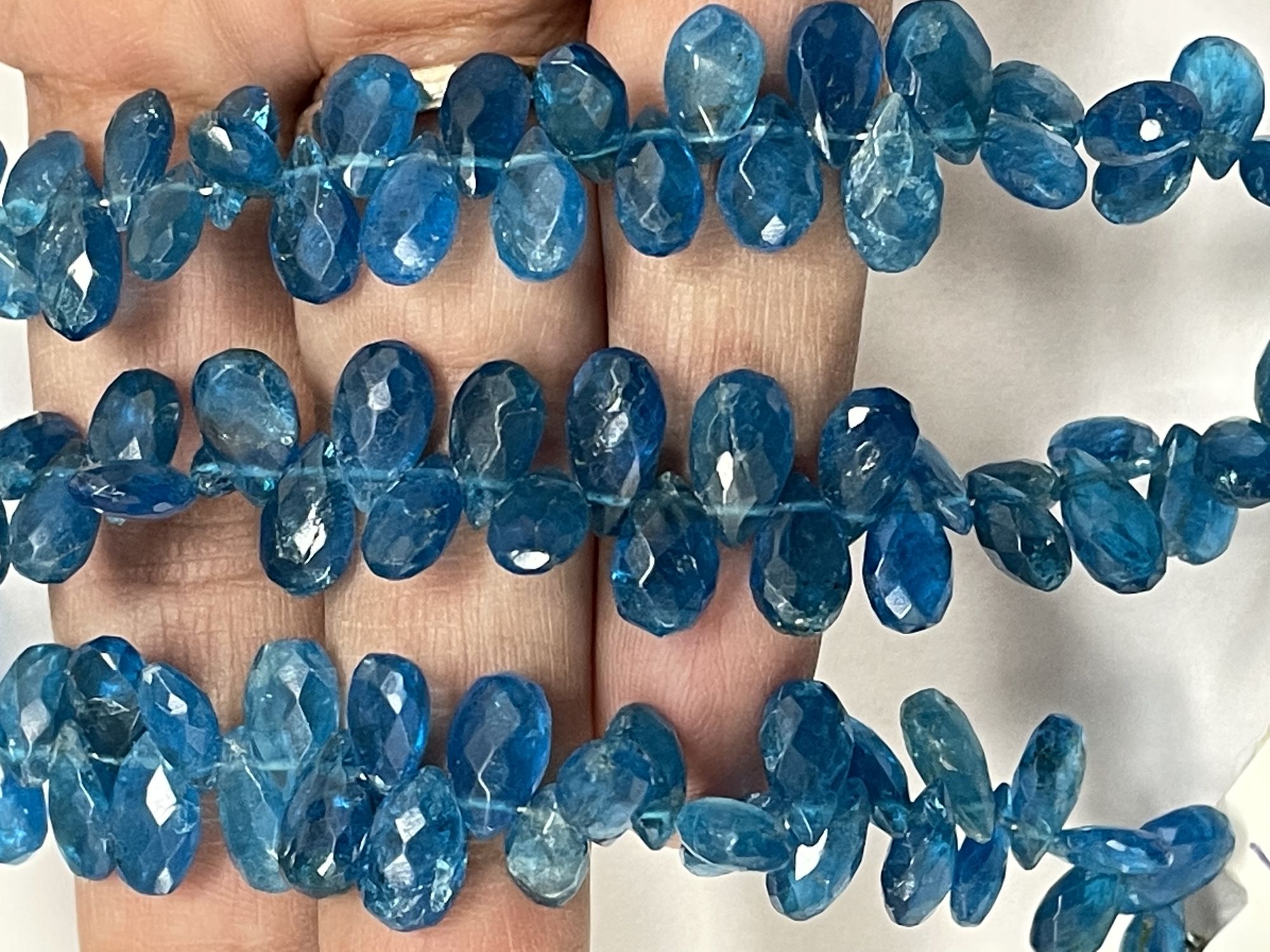 Blue Apatite Pear Faceted