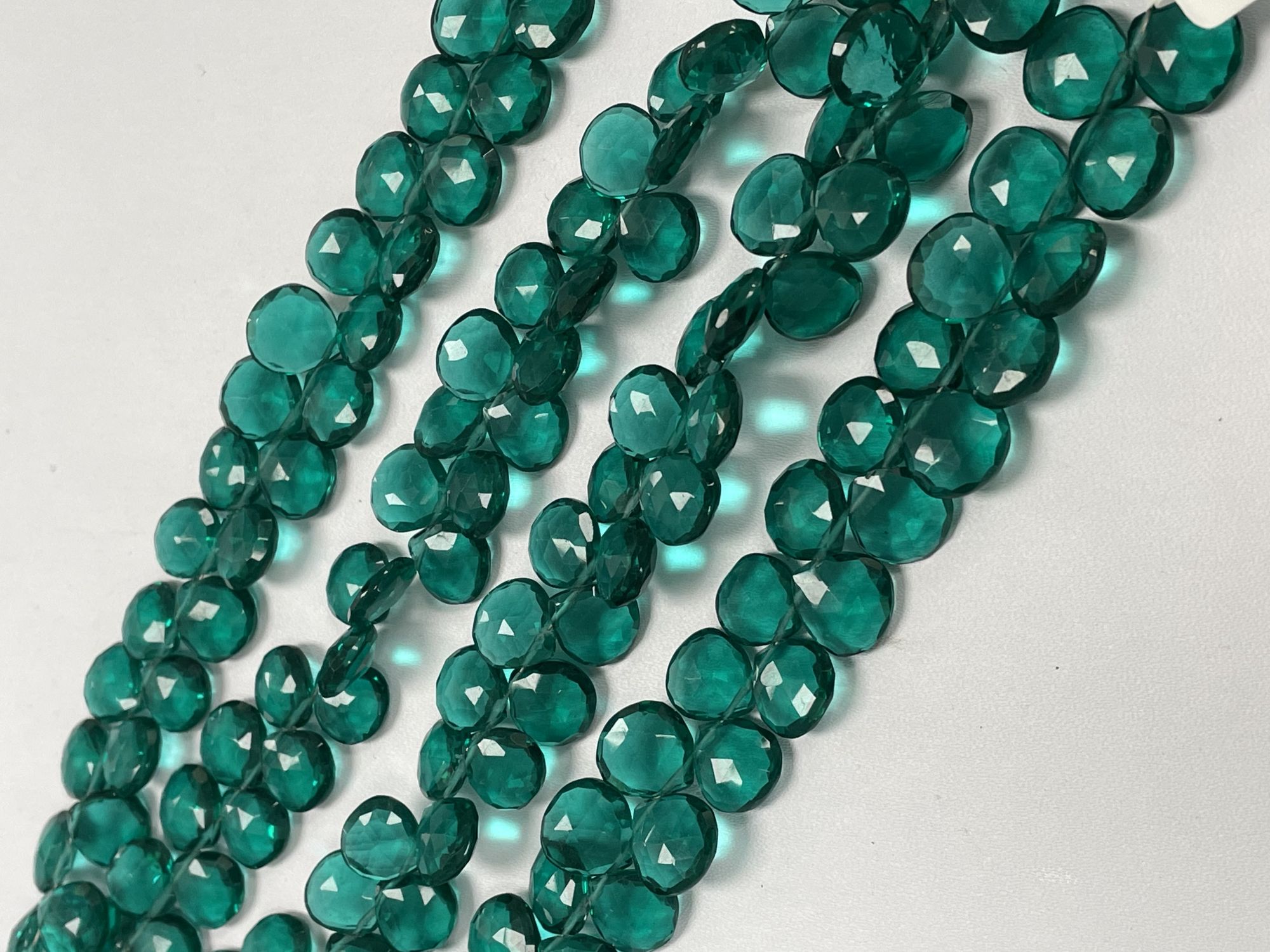 Teal Hydro Quartz Heart Faceted