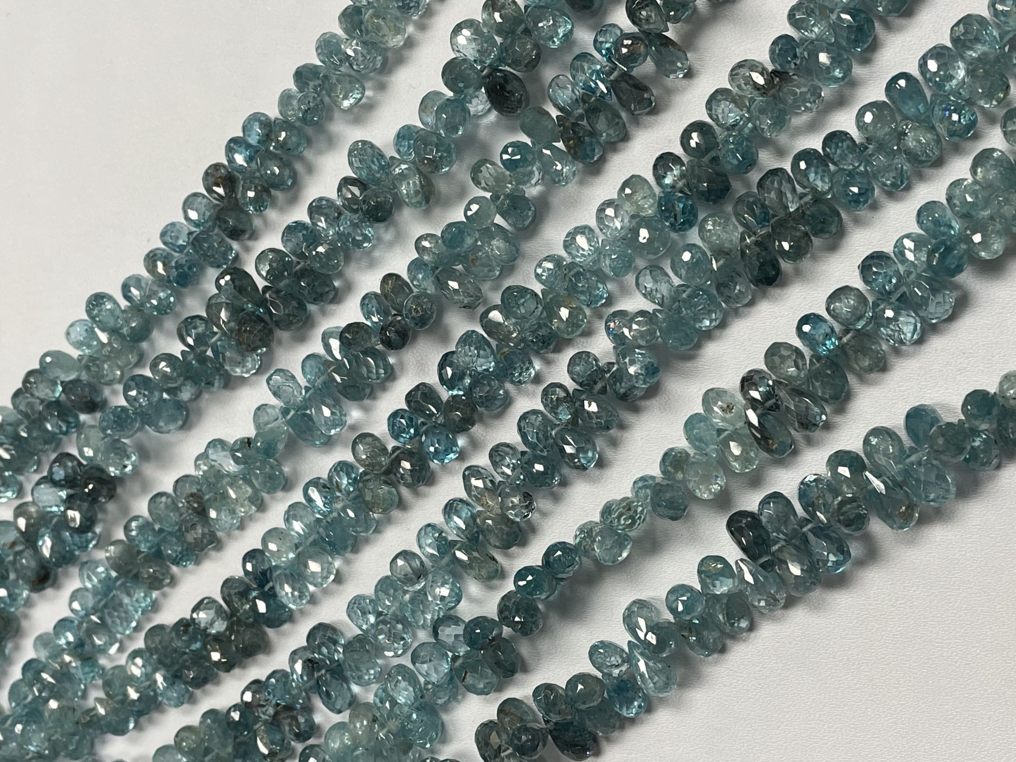 Blue Zircon Drop Faceted