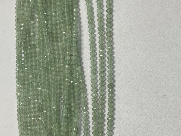 Green Aquamarine Rondelle Faceted