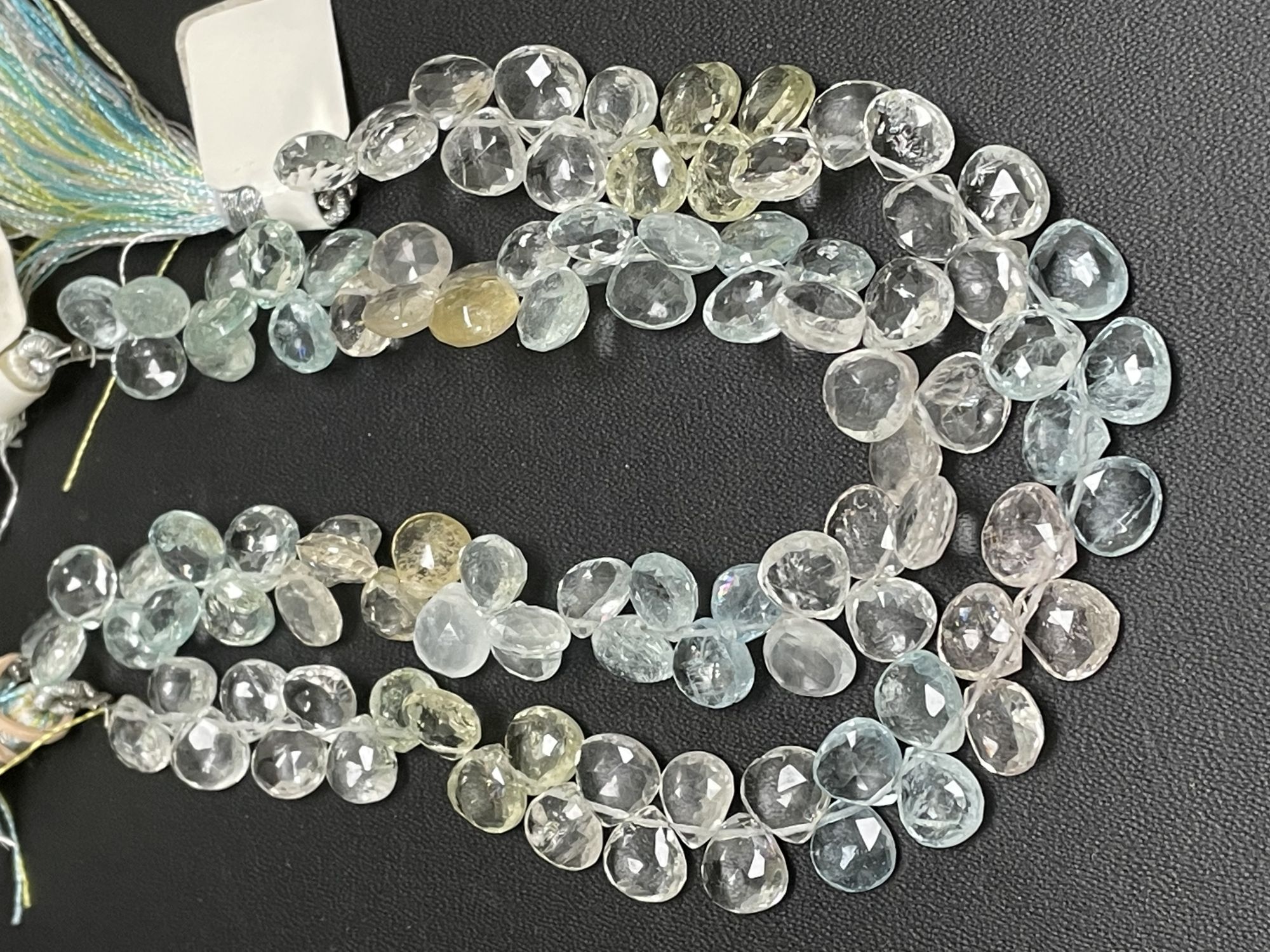 Multi Aquamarine Heart Faceted
