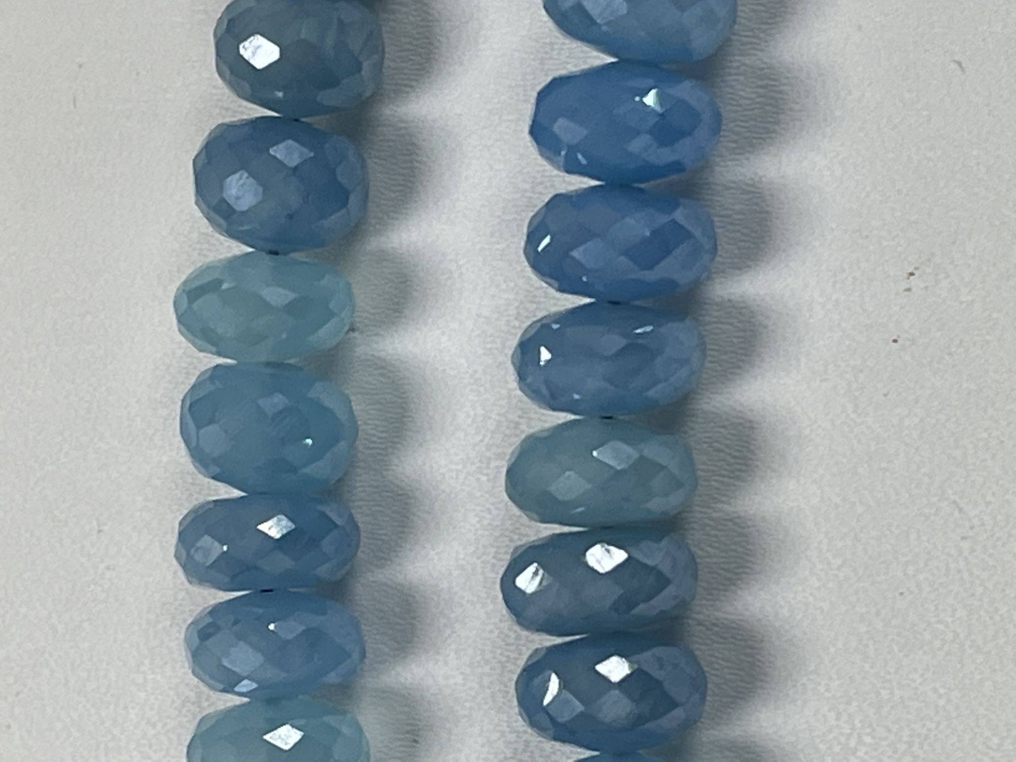 Coated Blue Chalcedony Rondelle Faceted