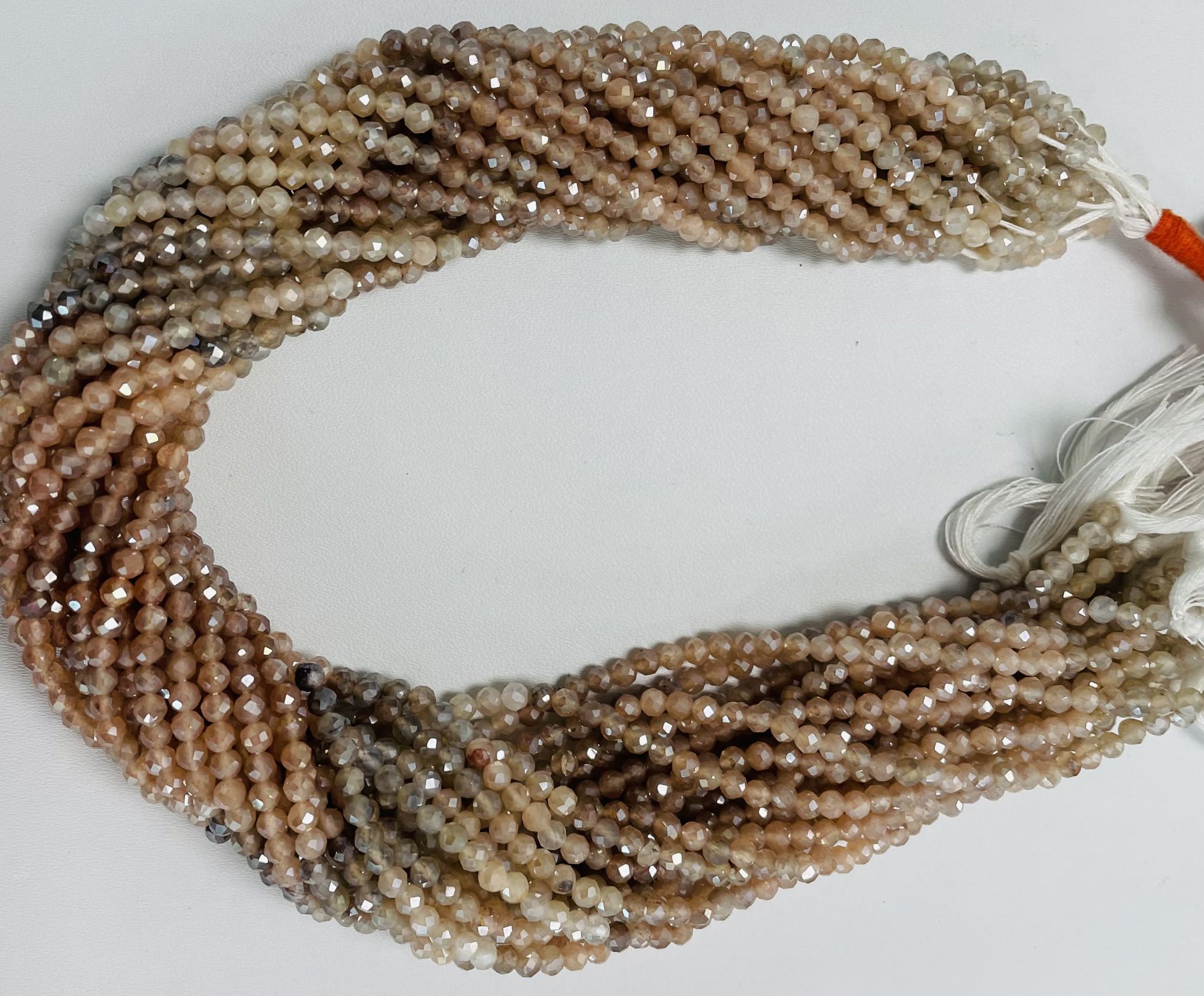 Coated Moonstone Rondelle Faceted