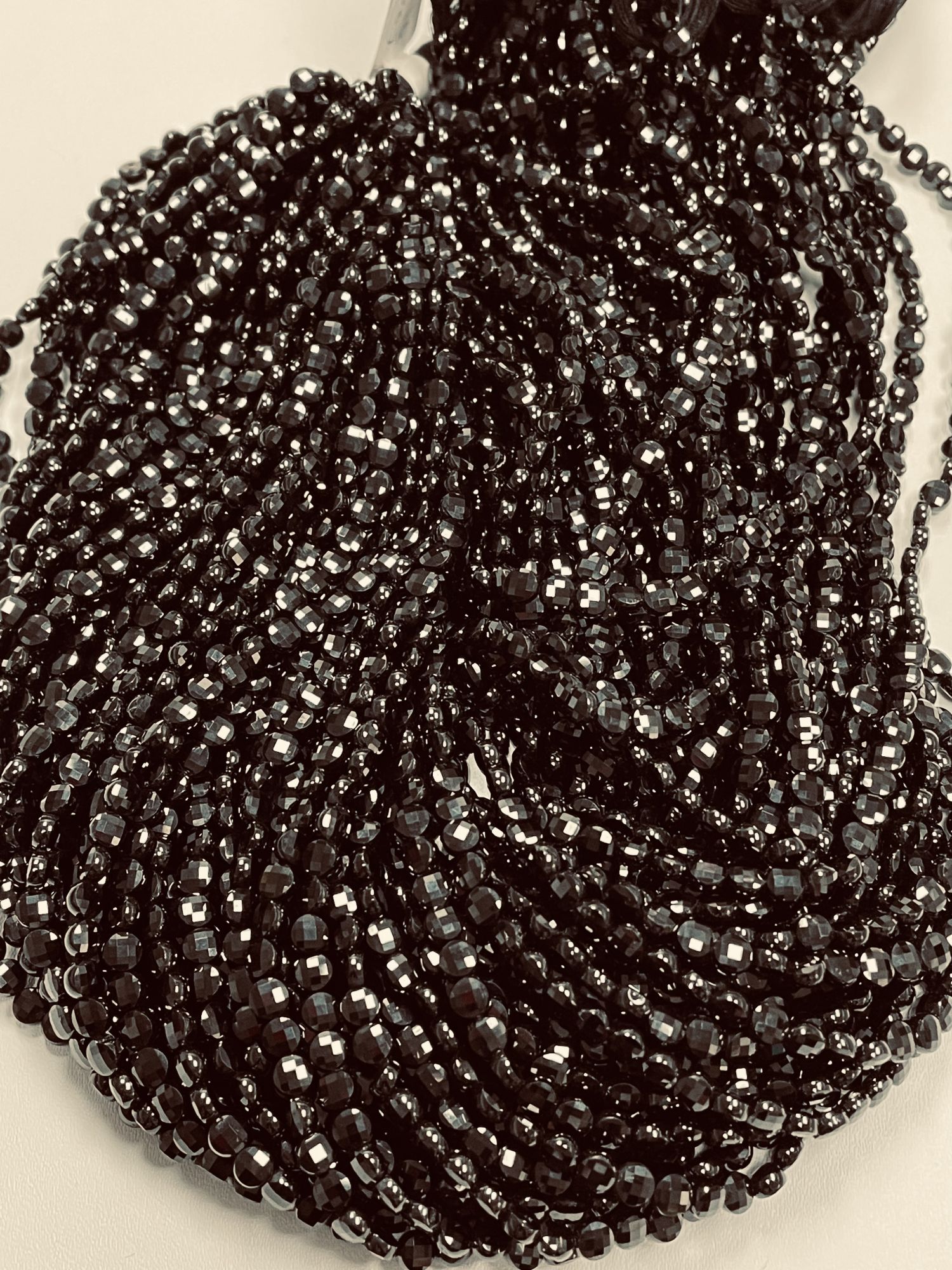 Black Spinel Coin Faceted