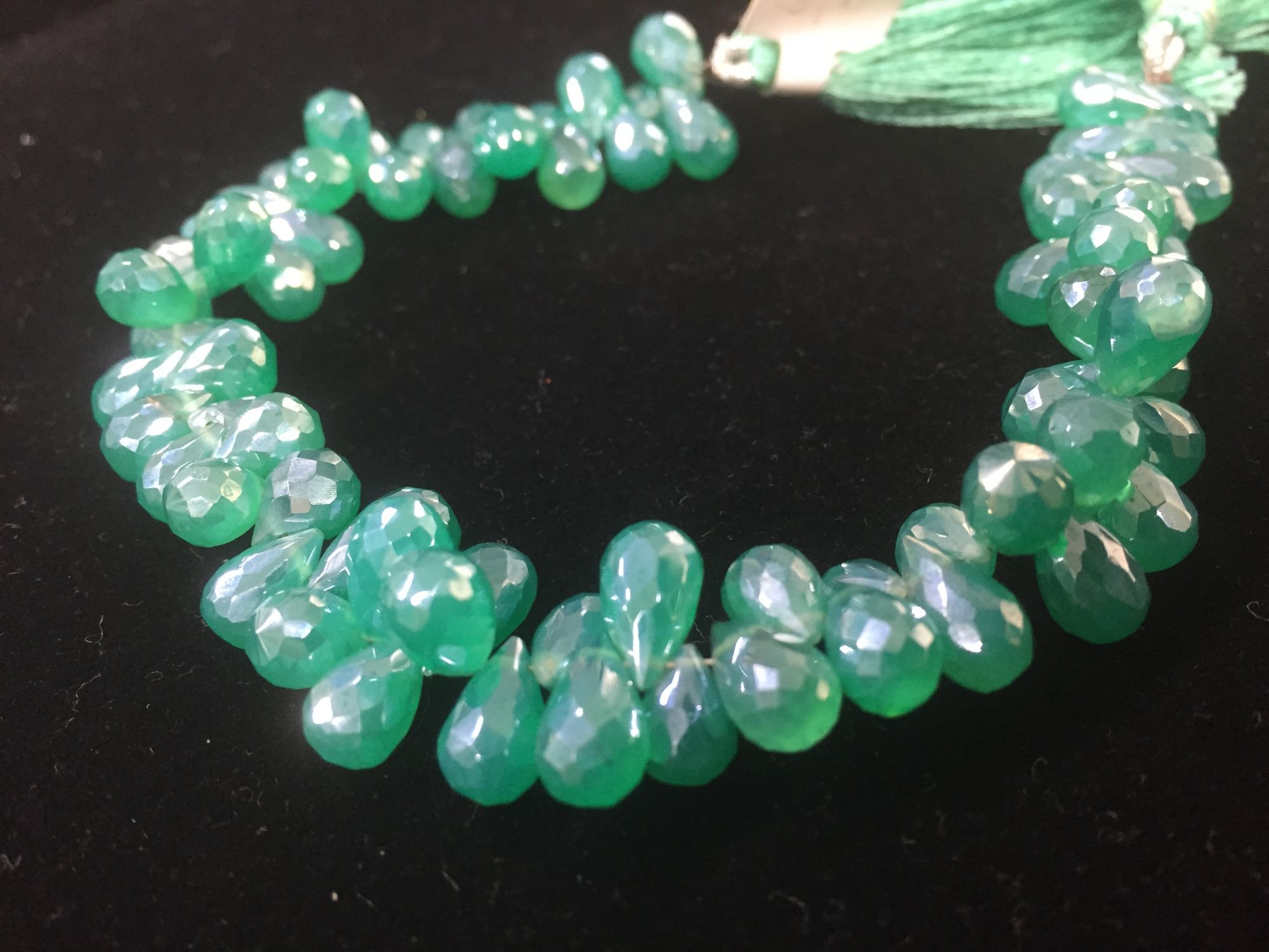 Mystic Green Onyx  Drops Faceted