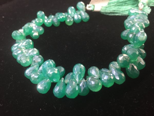 Mystic Green Onyx  Drops Faceted
