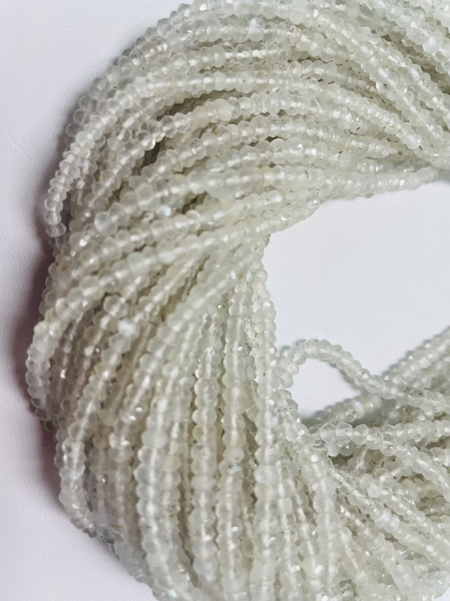 Moonstone Rondelle Faceted Ceylone