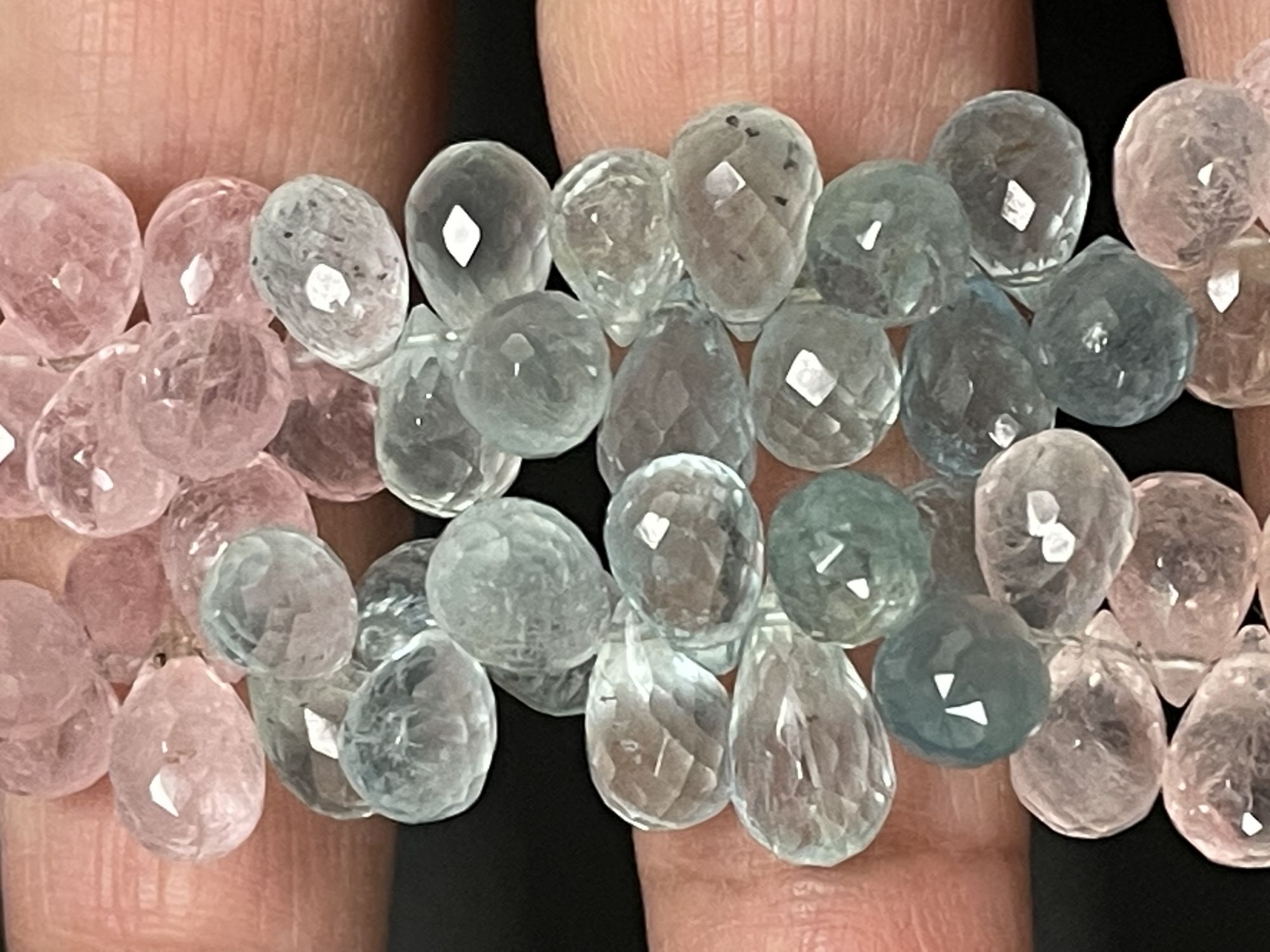 Multi Aquamarine Drop Faceted