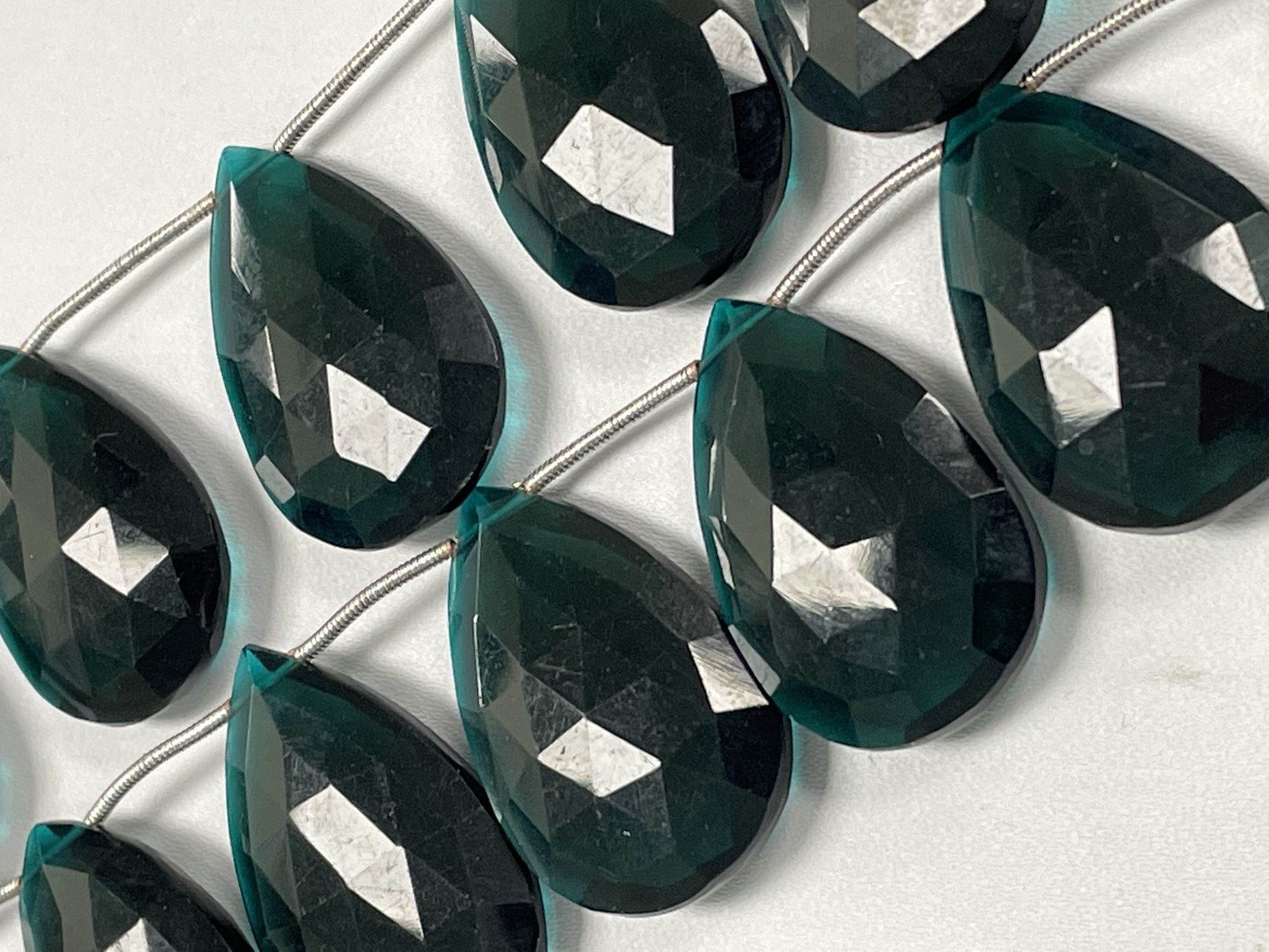 Teal Hydro Quartz Pear Faceted