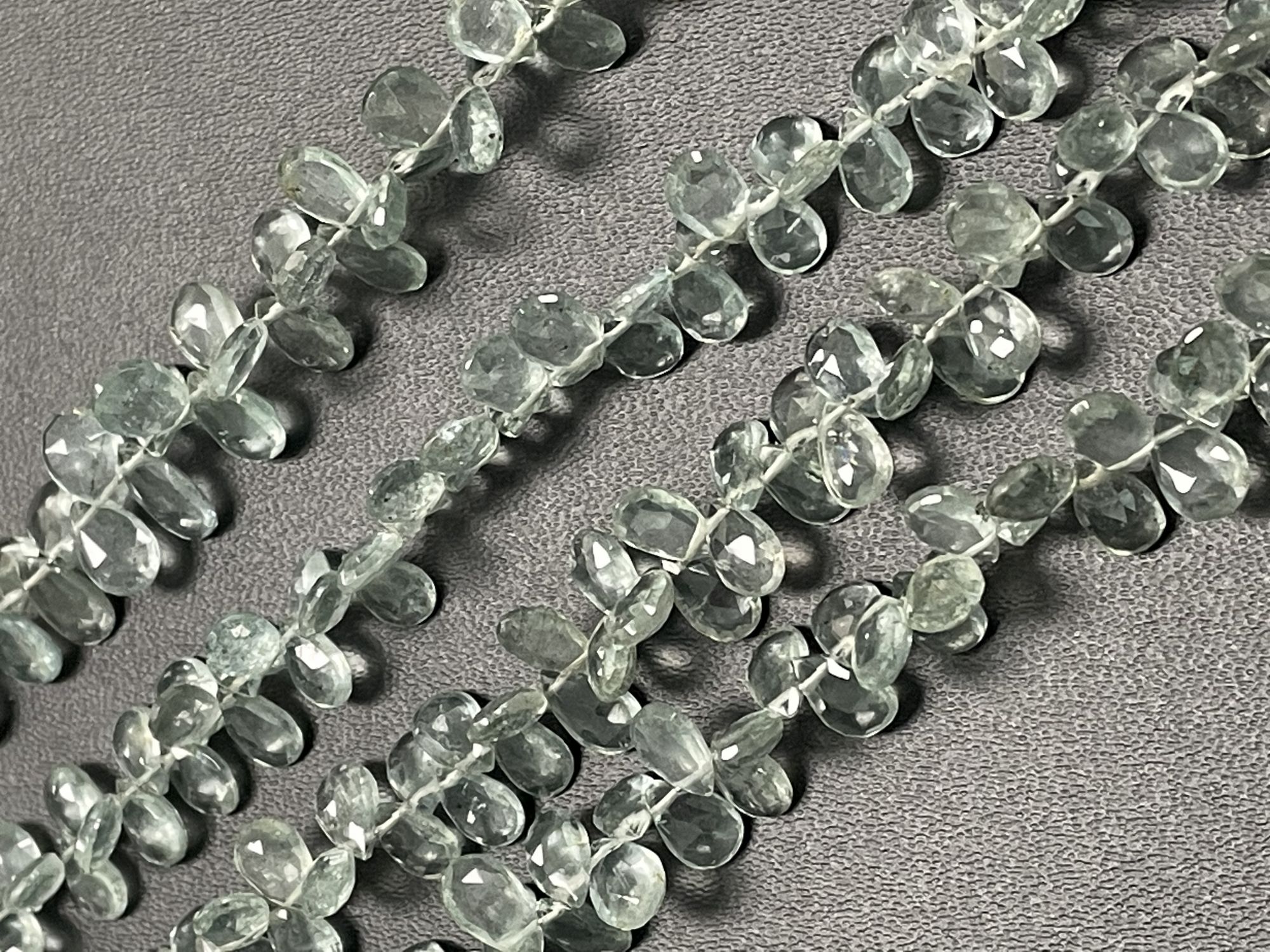 Moss Aquamarine Pear Faceted