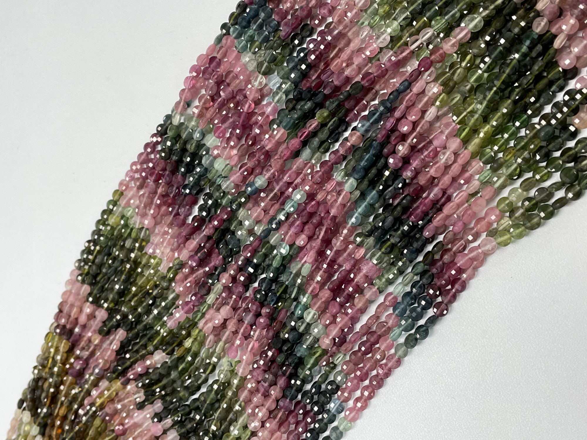 Multi Tourmaline Coin Faceted