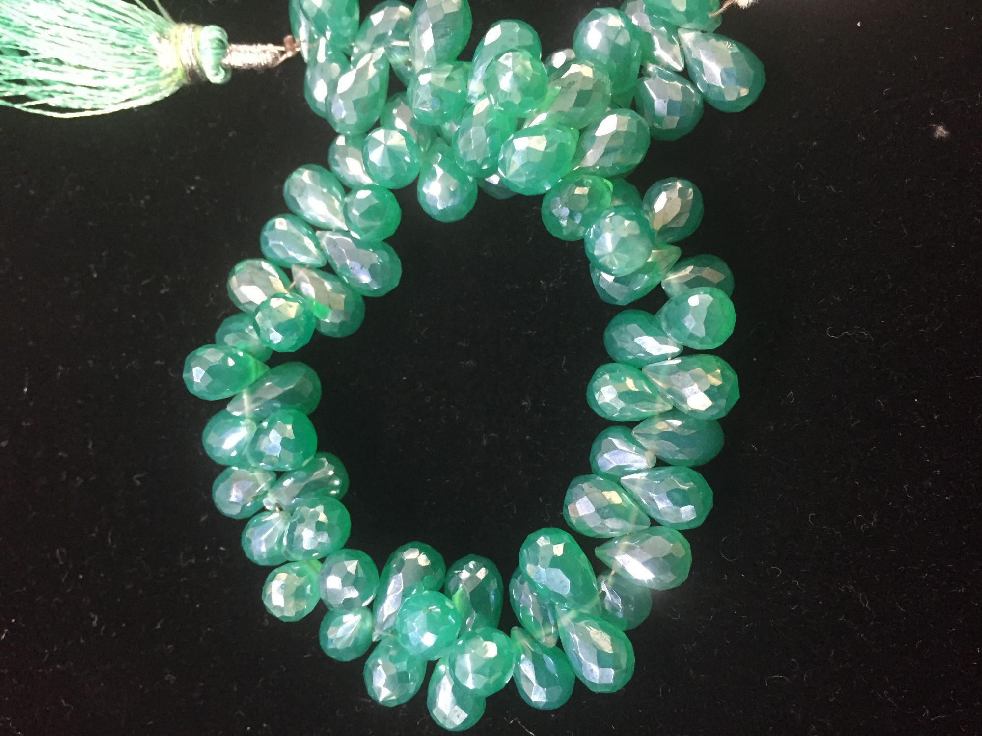 Mystic Green Onyx  Drops Faceted