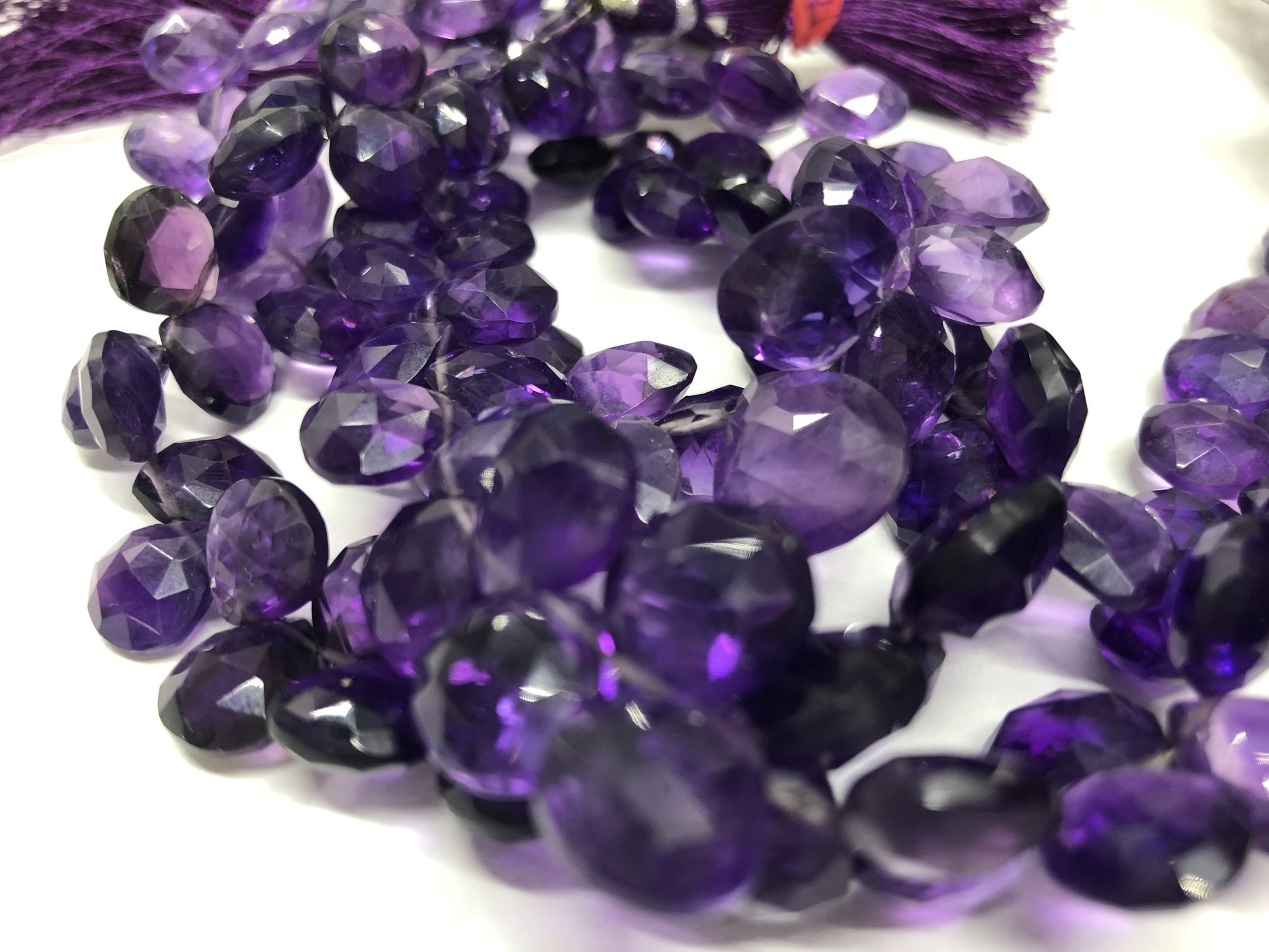 Amethyst Hearts Faceted