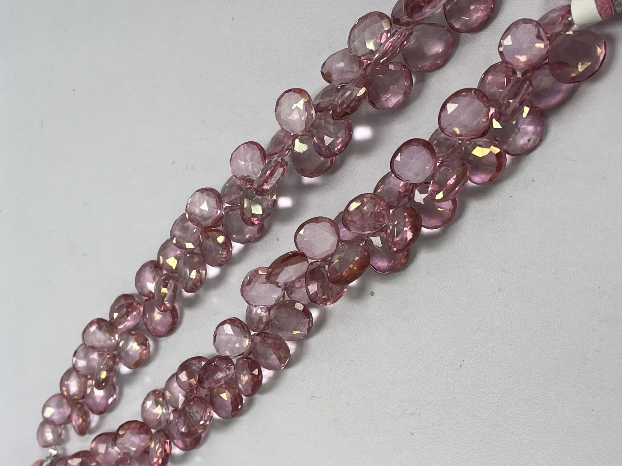 Pink Mystic Quartz Heart Faceted