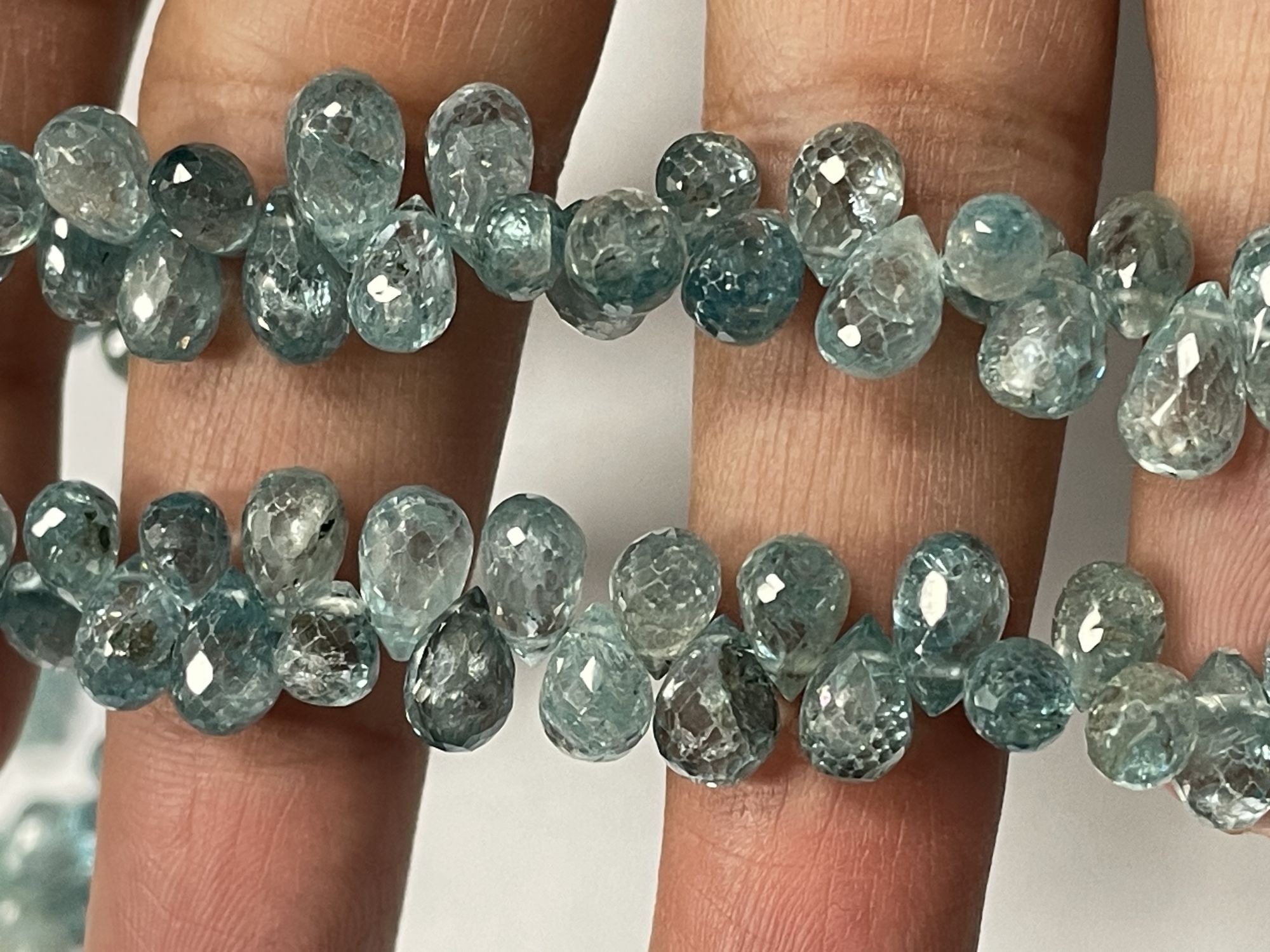 Blue Zircon Drop Faceted