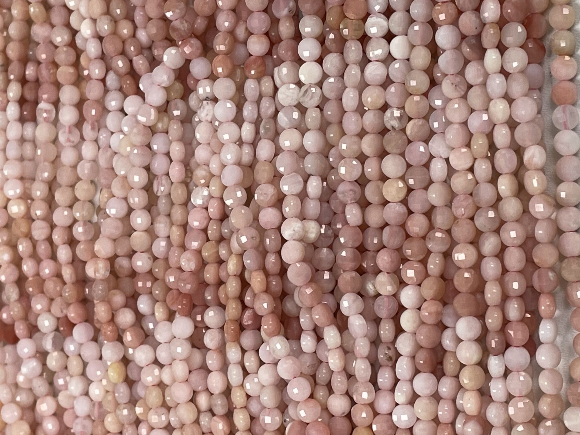 Shaded Pink Opal Coin Faceted