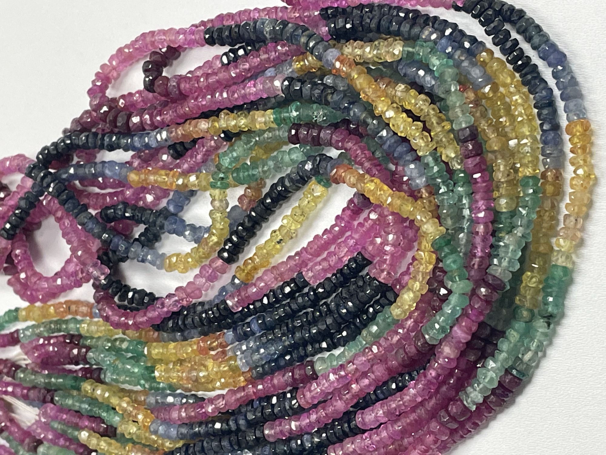 Multi Sapphire Rondelle Faceted